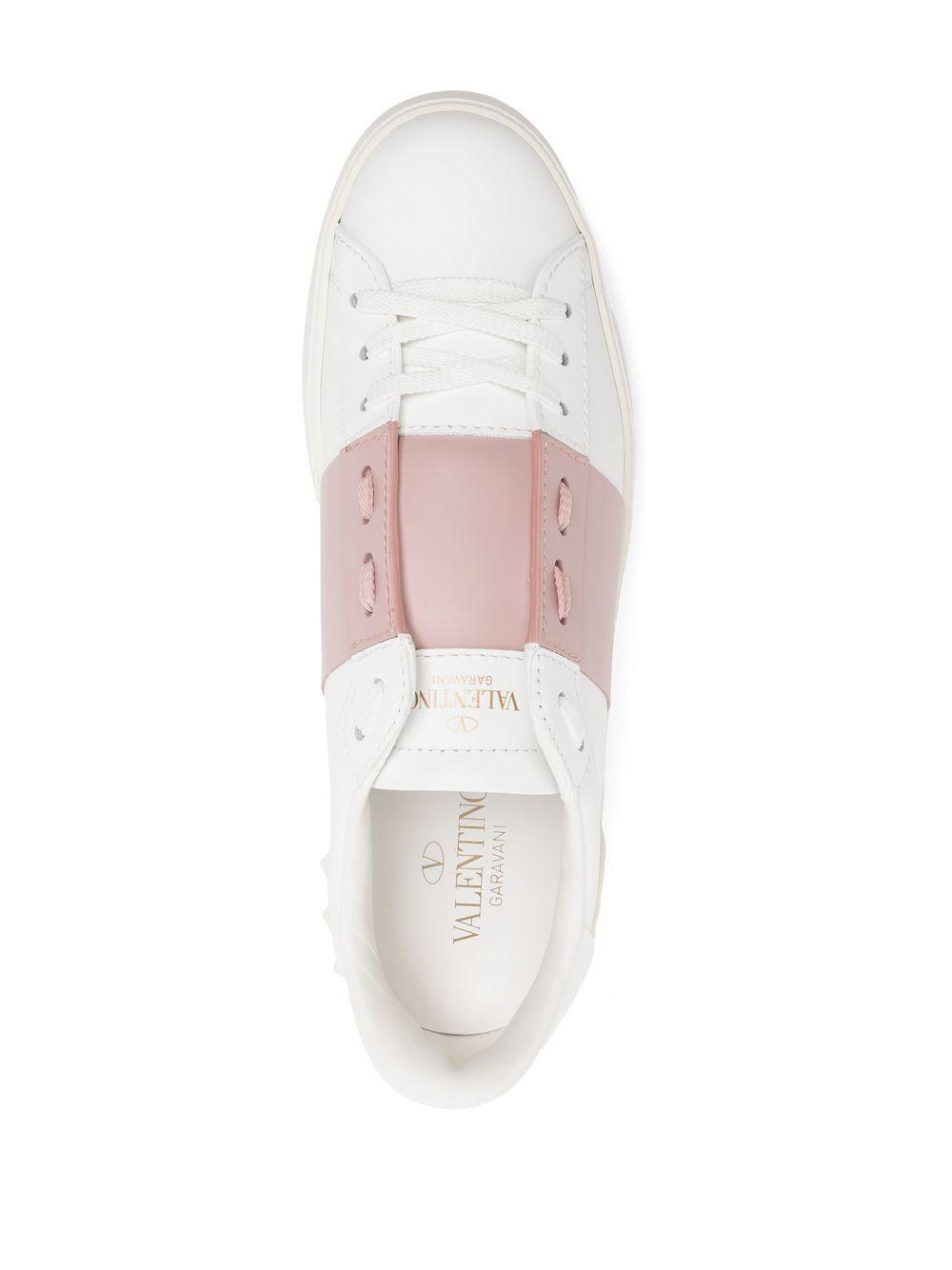 Open low-top leather sneakers Product Image