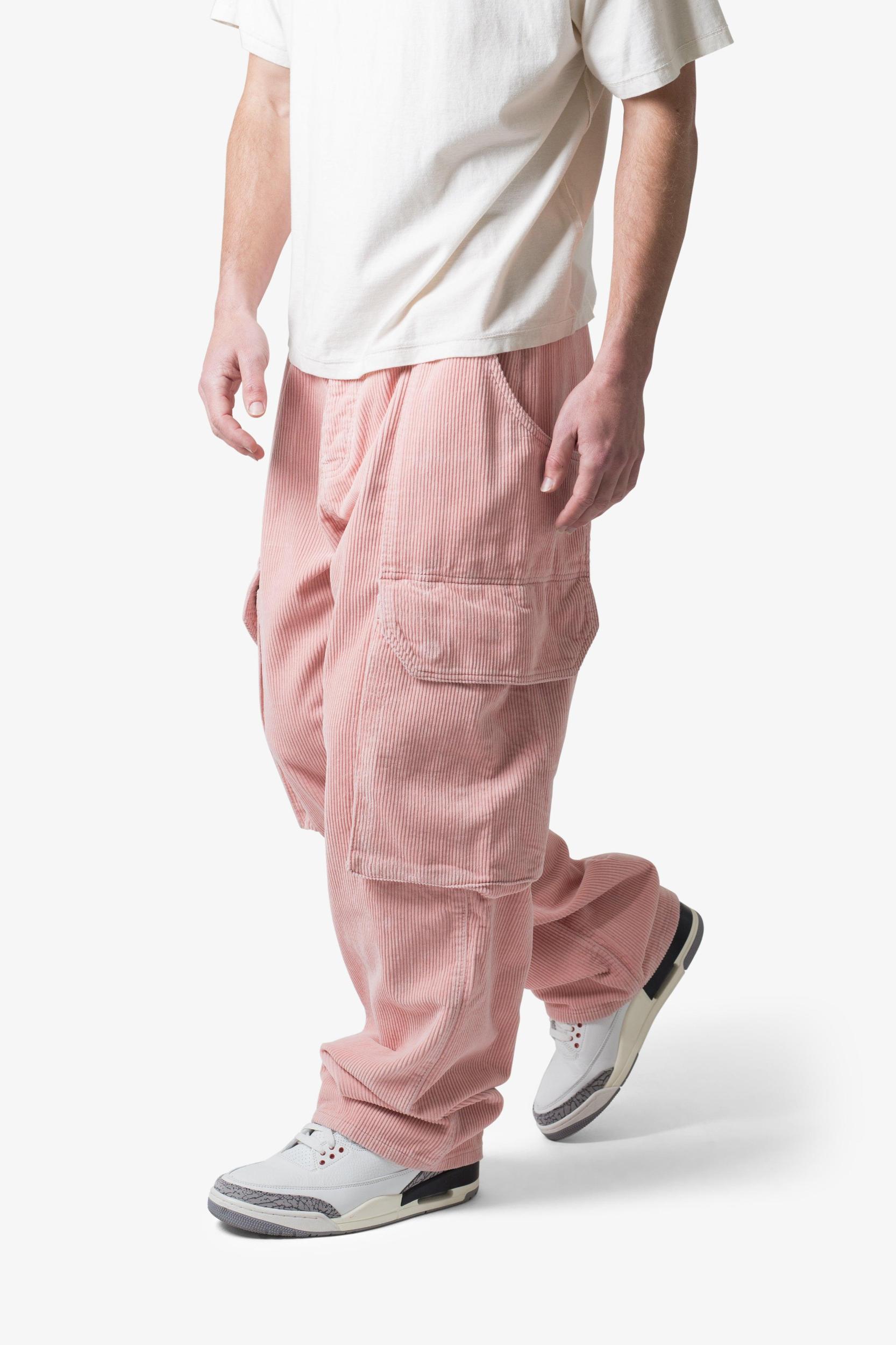 Ultra Baggy Corduroy Cargo Pants - Pink Product Image