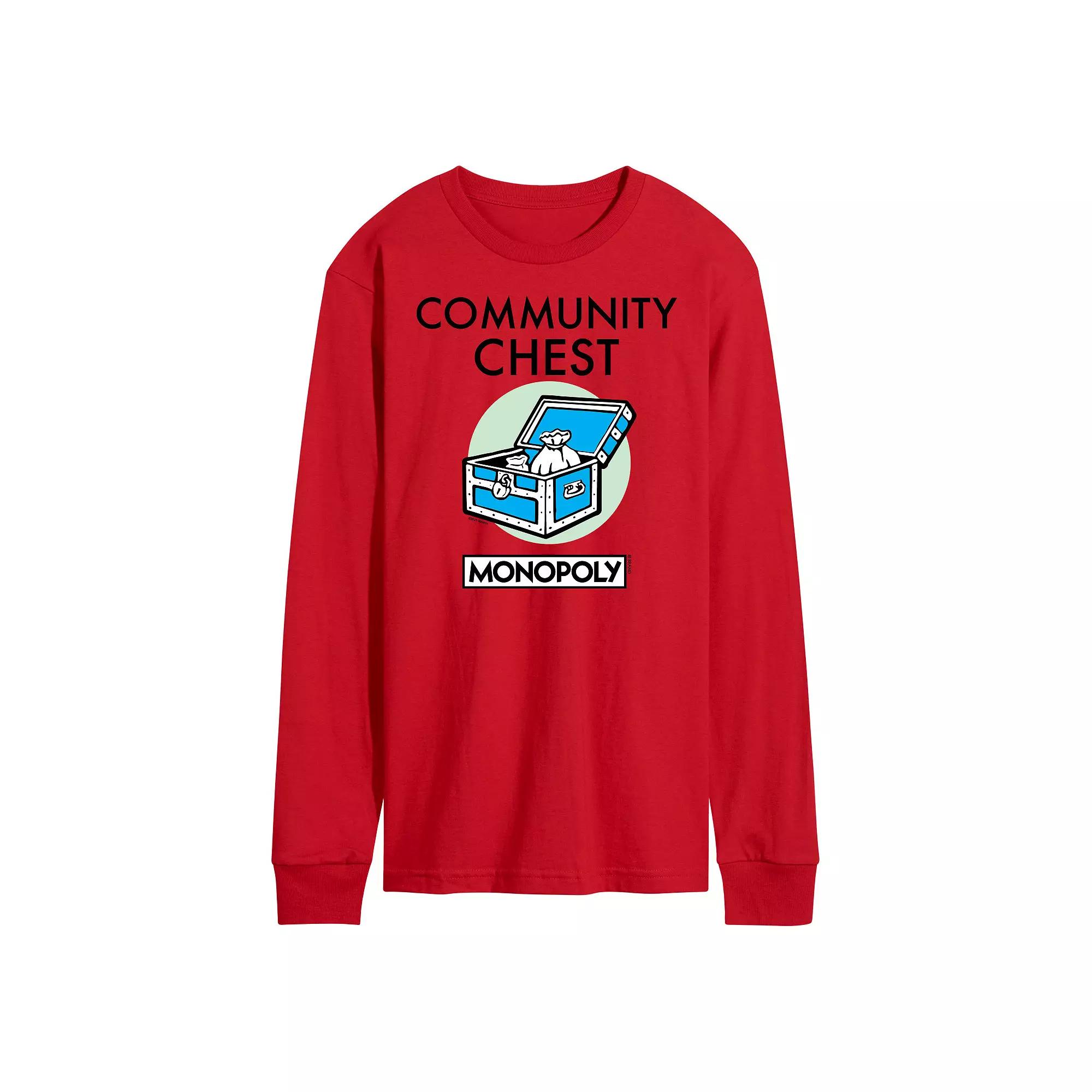 Men's Monopoly Community Chest Long Sleeve Graphic Tee,  Product Image