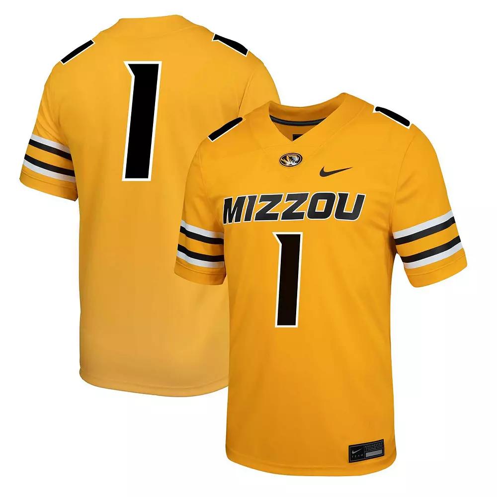 Men's Nike #1 Gold Missouri Tigers Alternate Game Jersey,  Product Image