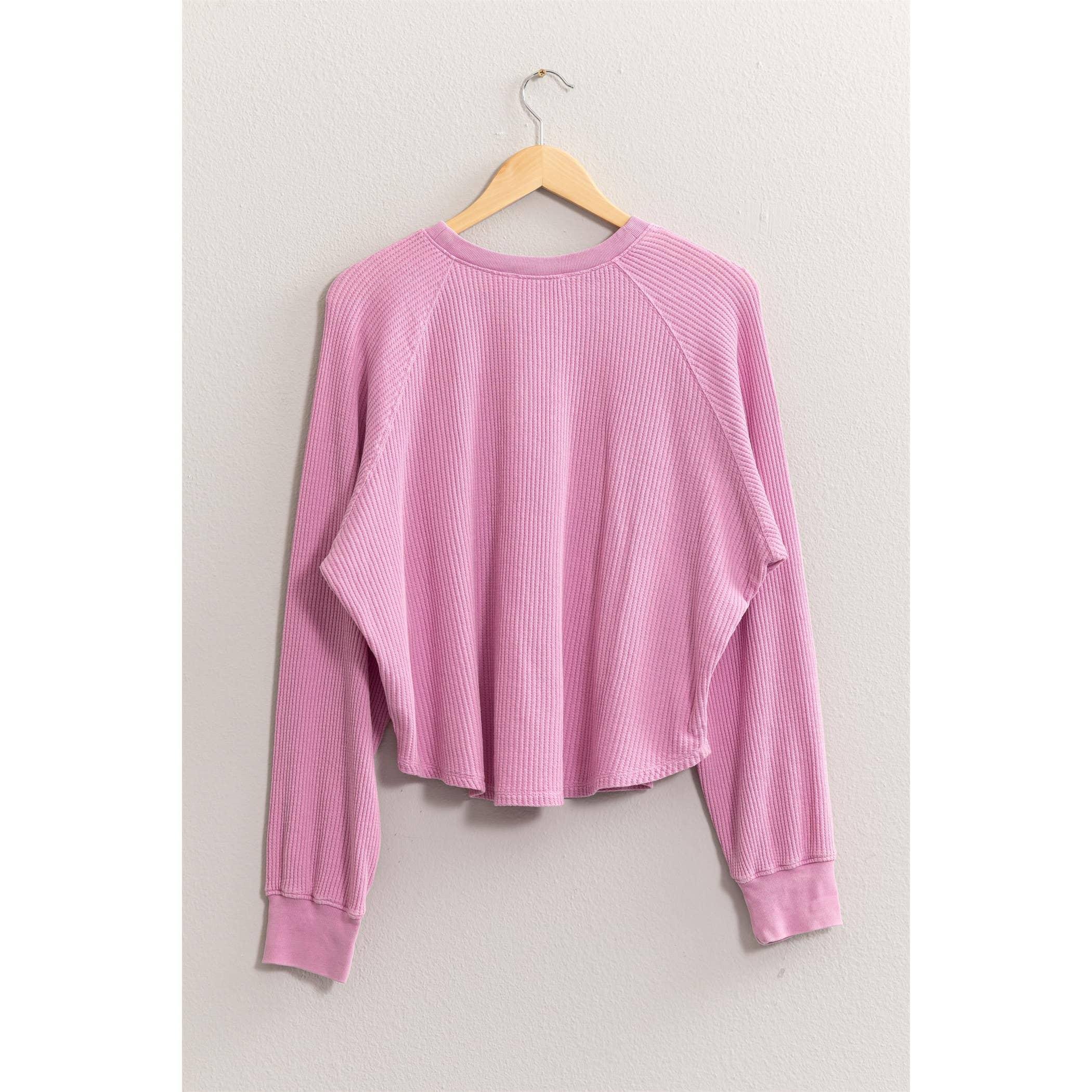 Henley Waffle Knit Top Product Image