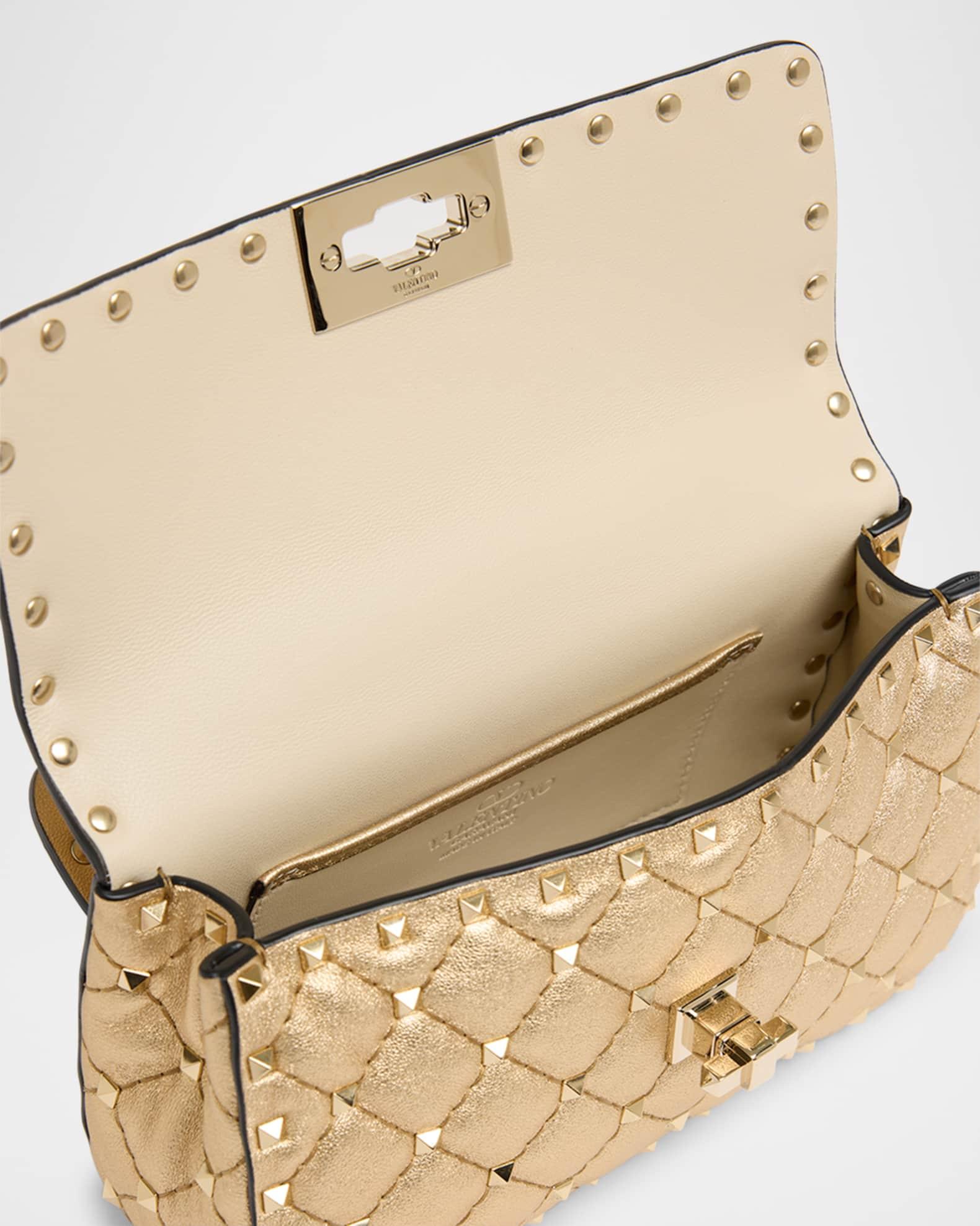 Quilted Laminated Leather Rockstud Shoulder Bag Product Image