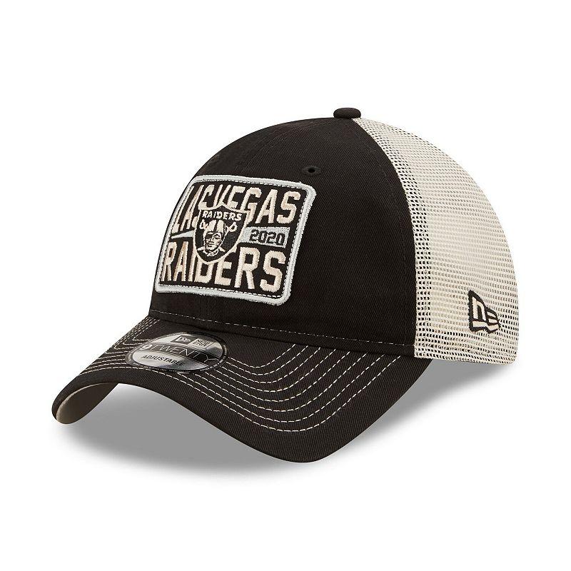 Men's New Era  Black/Natural Las Vegas Raiders  Devoted Trucker 9TWENTY Snapback Hat, Lvr Black Product Image