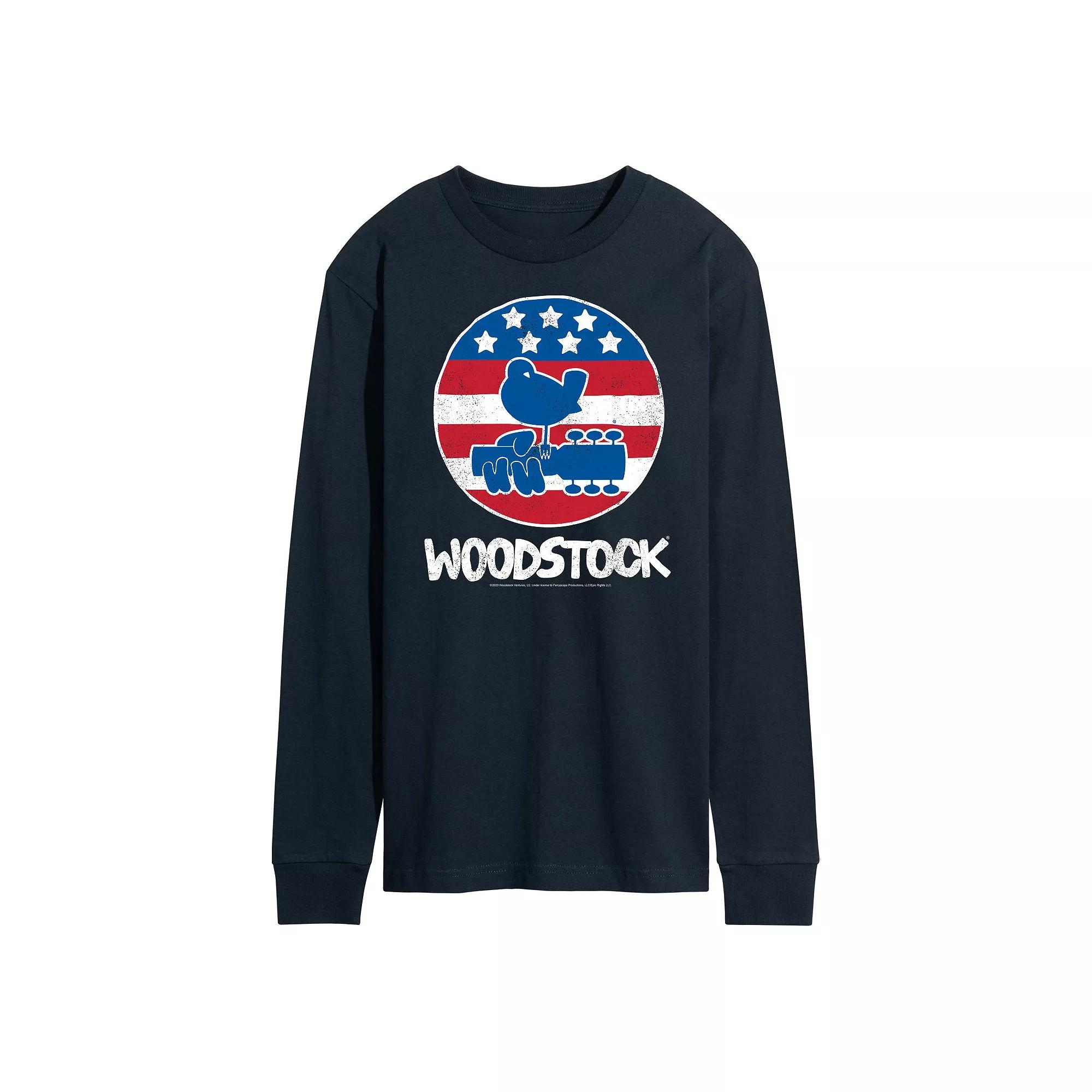 Men's Woodstock Americana Long Sleeve Graphic Tee,  Product Image