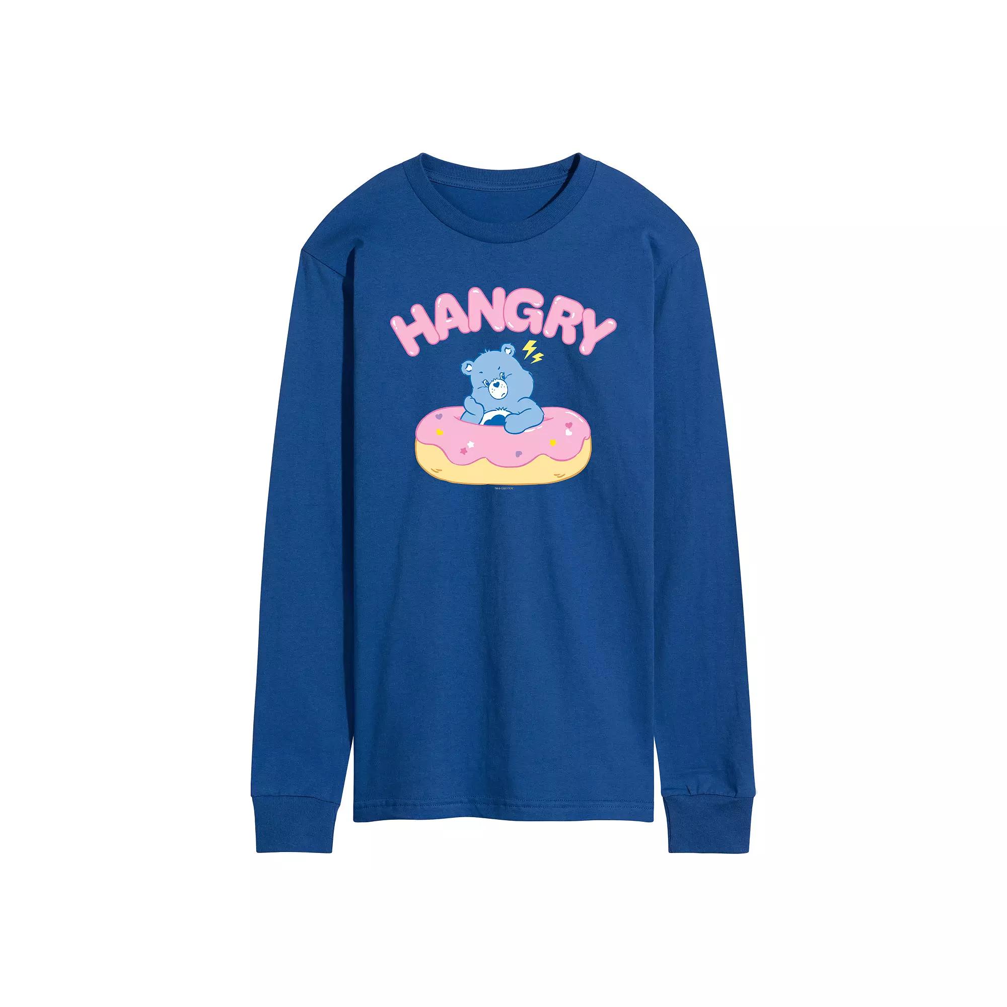 Men's Care Bears Hangry With Donut Long Sleeve Graphic Tee,  Product Image