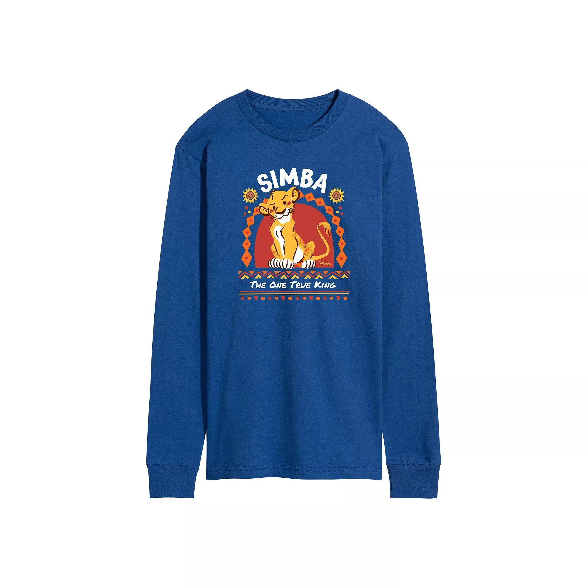 Disney's The Lion King Simba Men's One True King Long Sleeve Graphic Tee,  Product Image