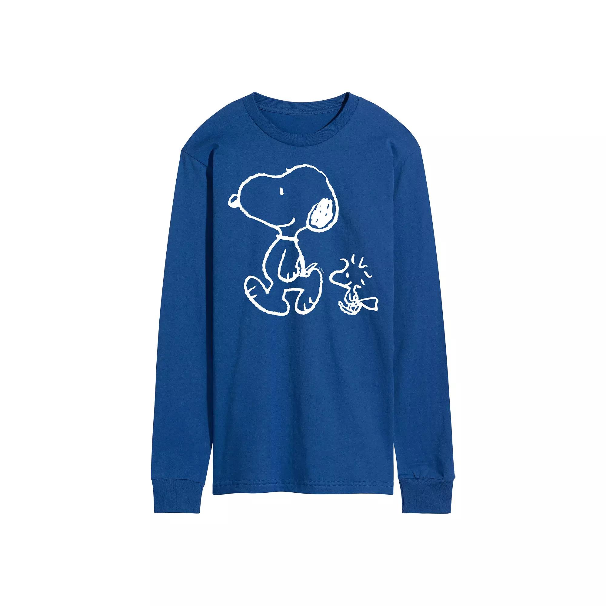 Men's Peanuts Snoopy Woodstock Walk Long Sleeve Tee,  Product Image