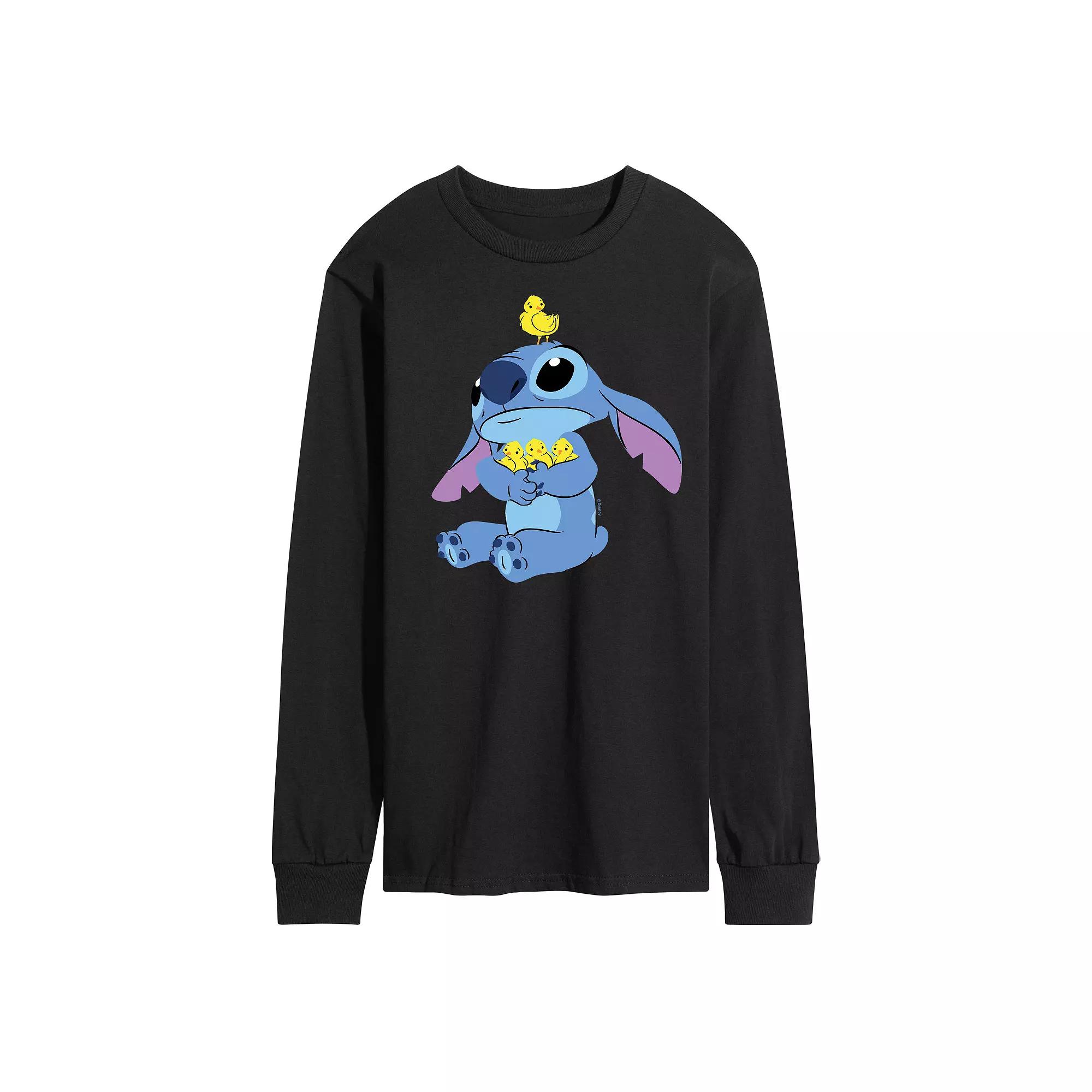 Disney's Lilo & Stitch Men's Stitch & Chicks Long Sleeve Graphic Tee,  Product Image