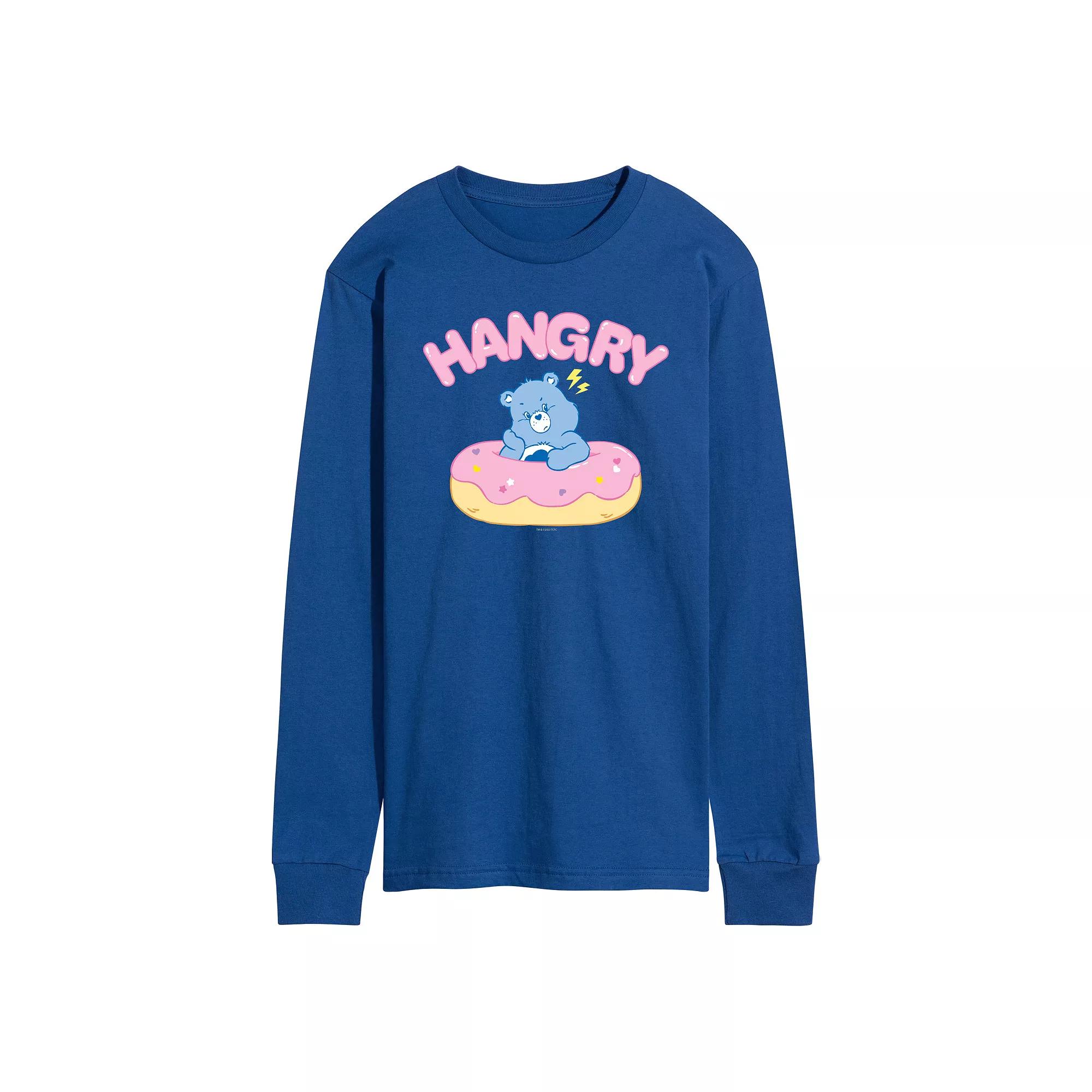 Men's Care Bears Hangry With Donut Long Sleeve Graphic Tee,  Product Image