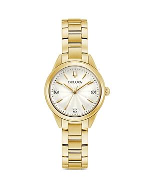 Bulova Womens Diamond Accent Rose Gold-Tone Stainless Steel Watch - 97P151K Rose Gold Tone Product Image