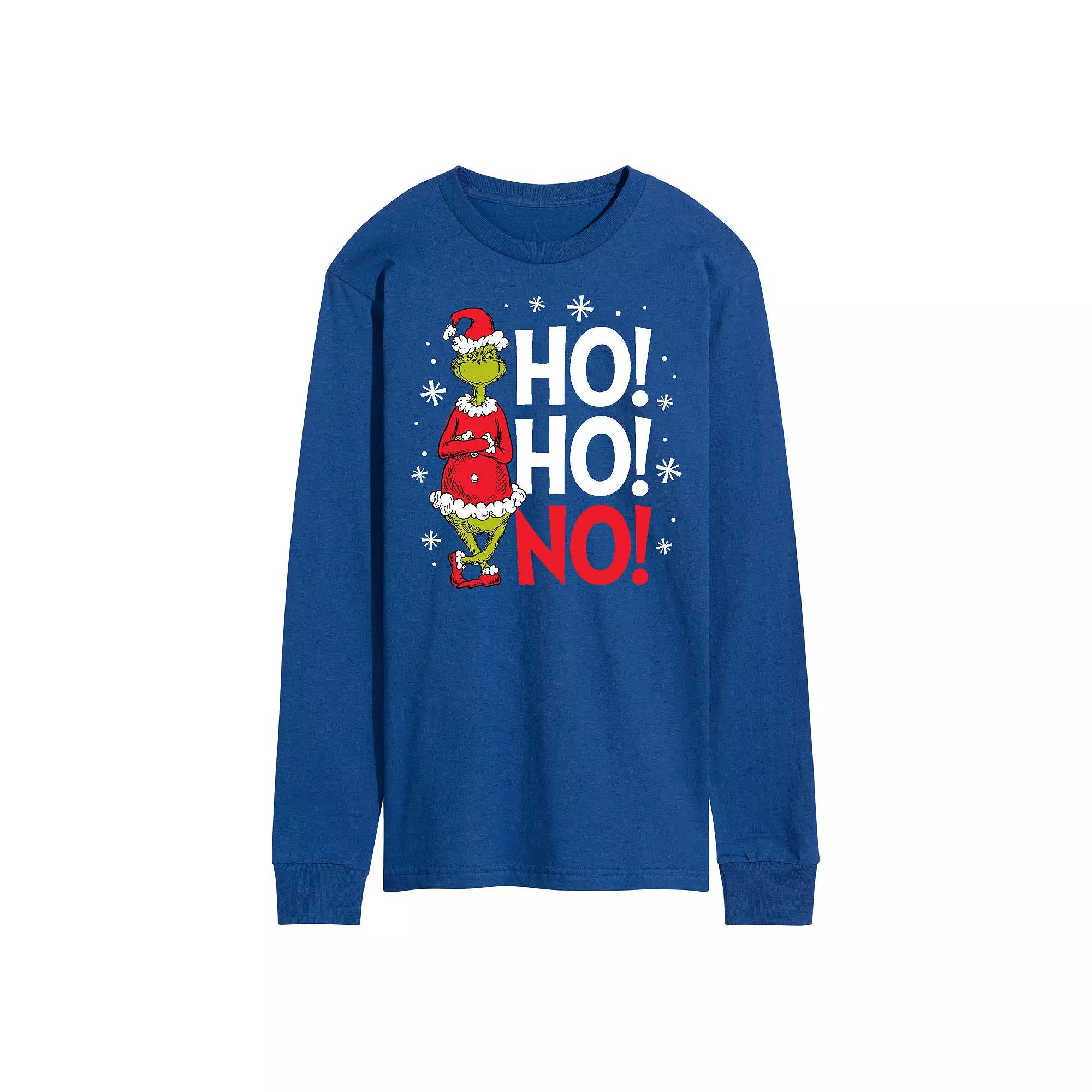 Men's Dr. Seuss Grinch Ho Ho No Long Sleeve Tee,  Product Image