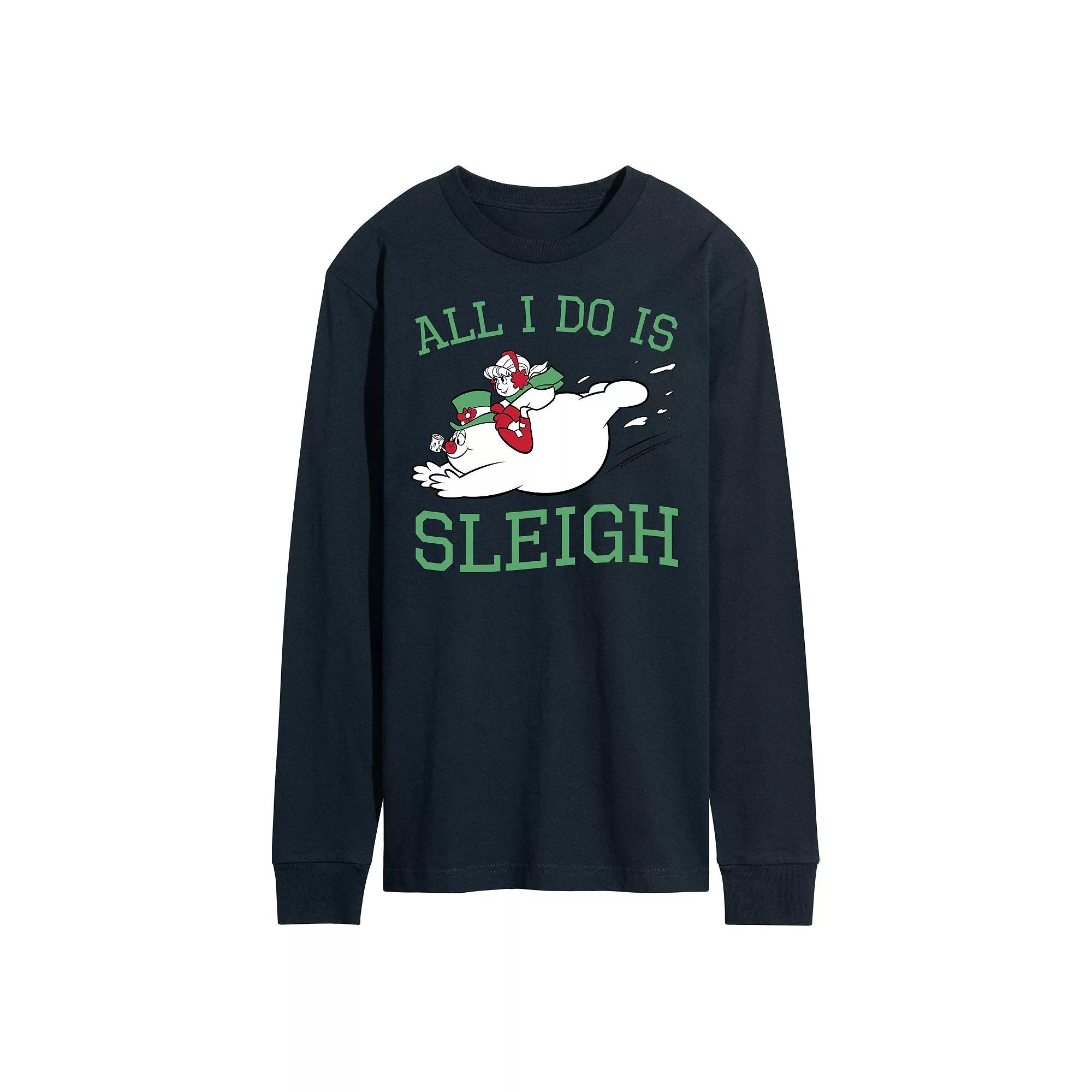 Men's Frosty The Snowman All I Do Is Sleigh Long Sleeve Tee,  Product Image