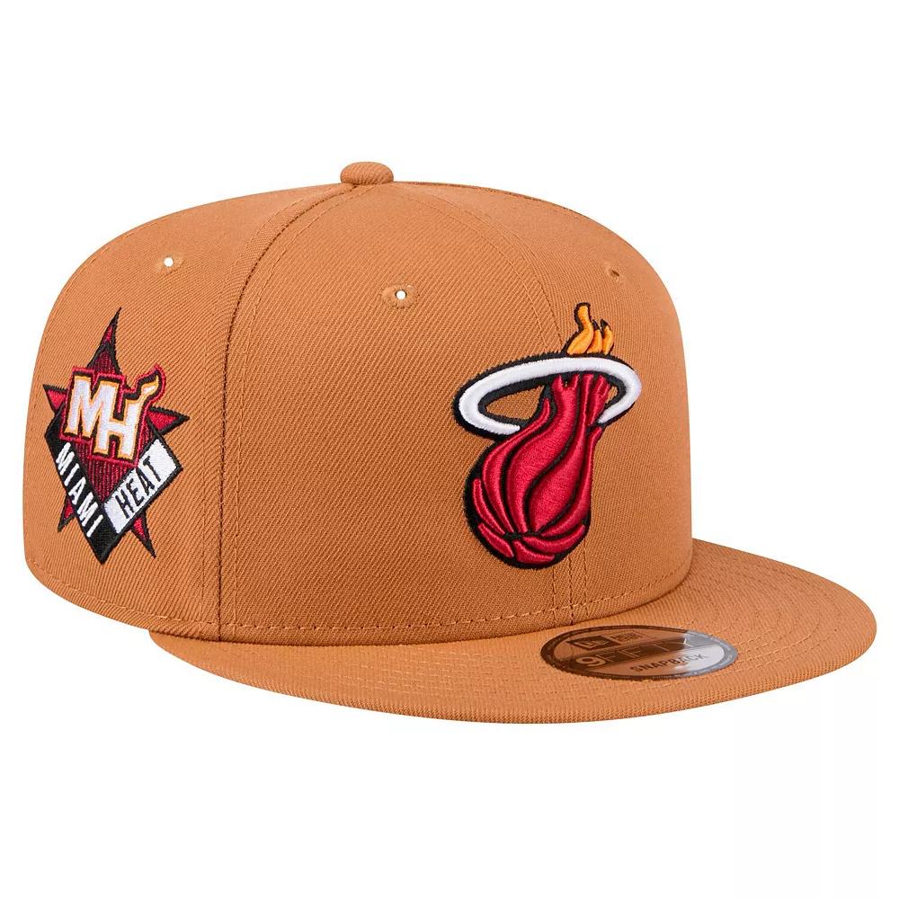 Men's New Era Tan Miami Heat Color Pack 9FIFTY Snapback Hat, Team Product Image