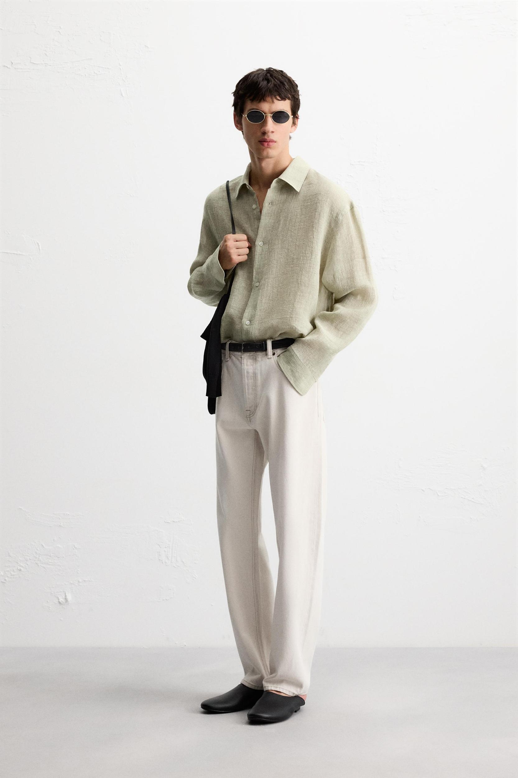 RELAXED FIT LINEN BLEND SHIRT Product Image