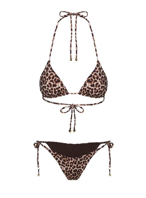 Glora Tie Side Bikini Bottom Leopard Product Image