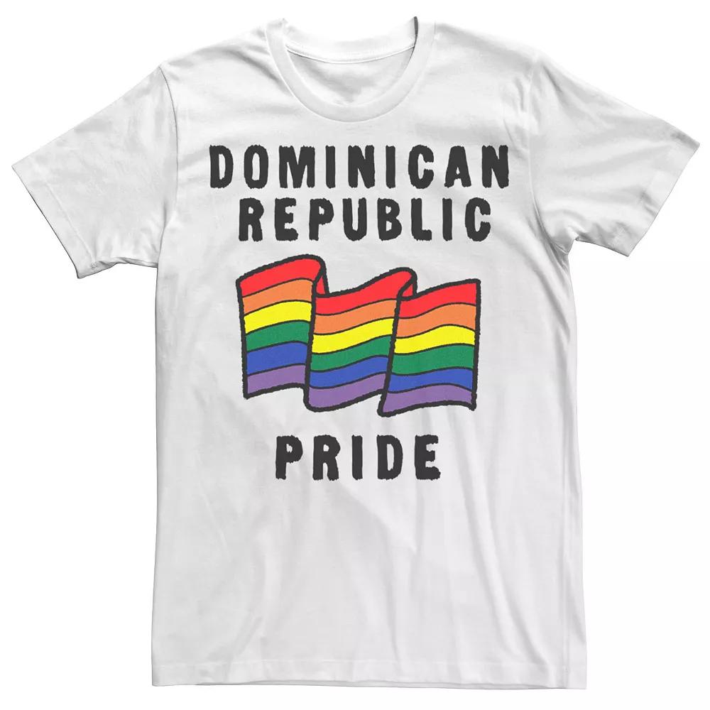 Men's Gonzales Dominican Republic Pride Sketched Flag Tee, Size: Small, White Product Image
