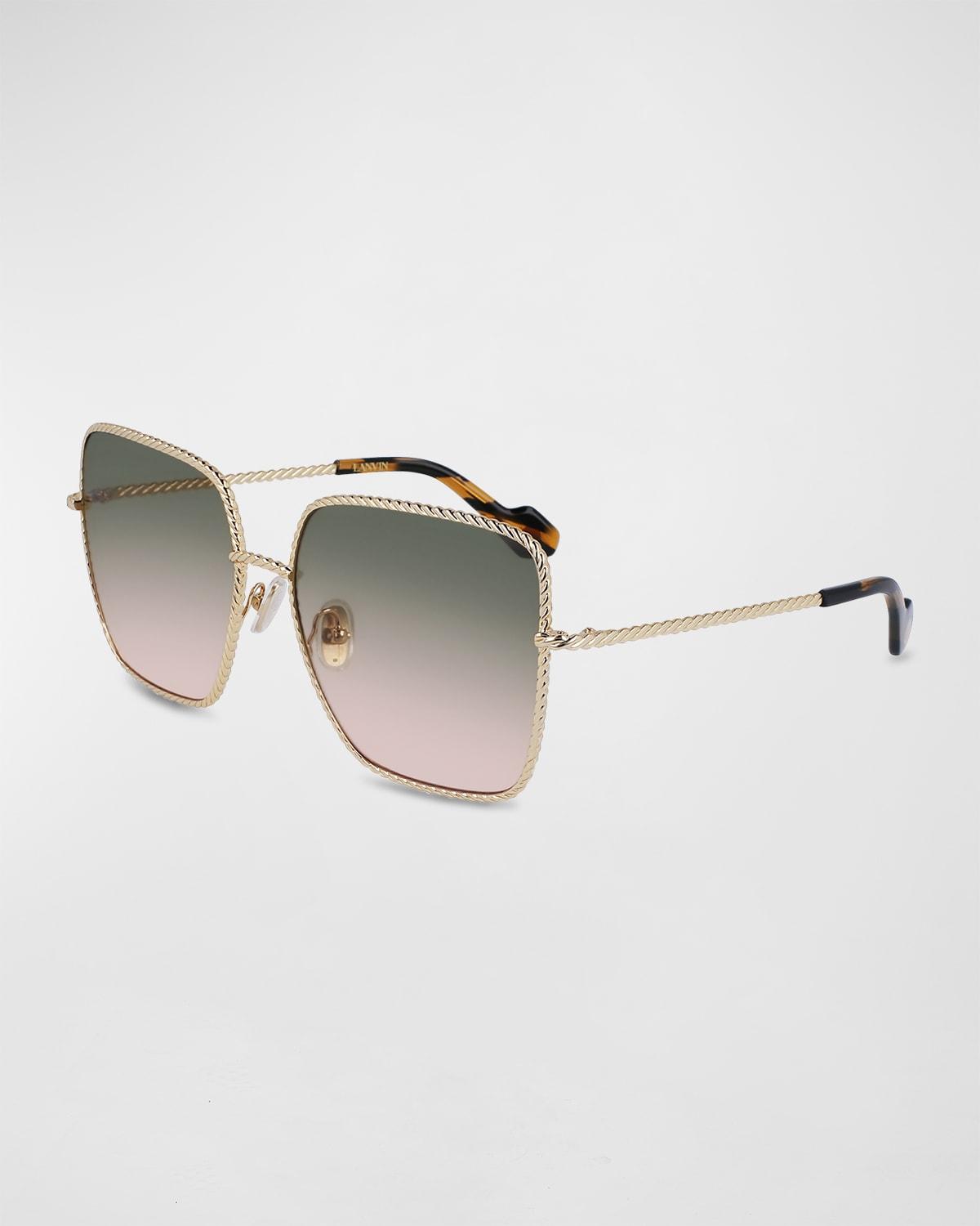 Babe Oversized Square Twisted Metal Sunglasses Product Image