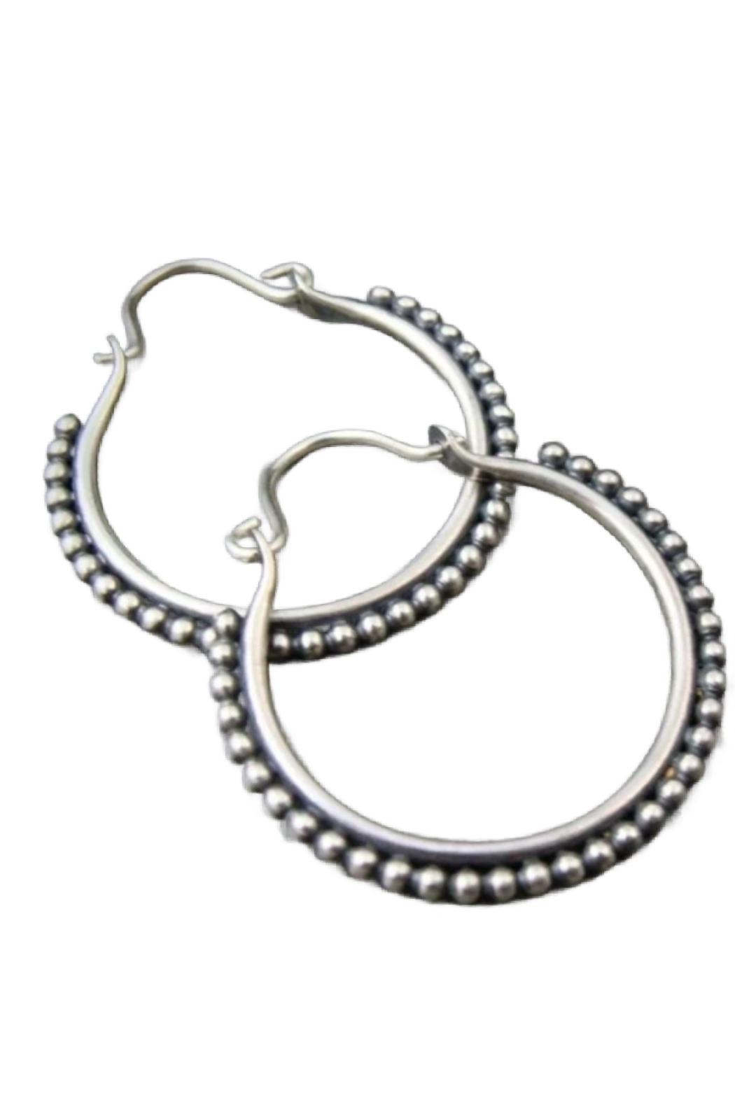 Silver Ball Hoop Earrings Product Image
