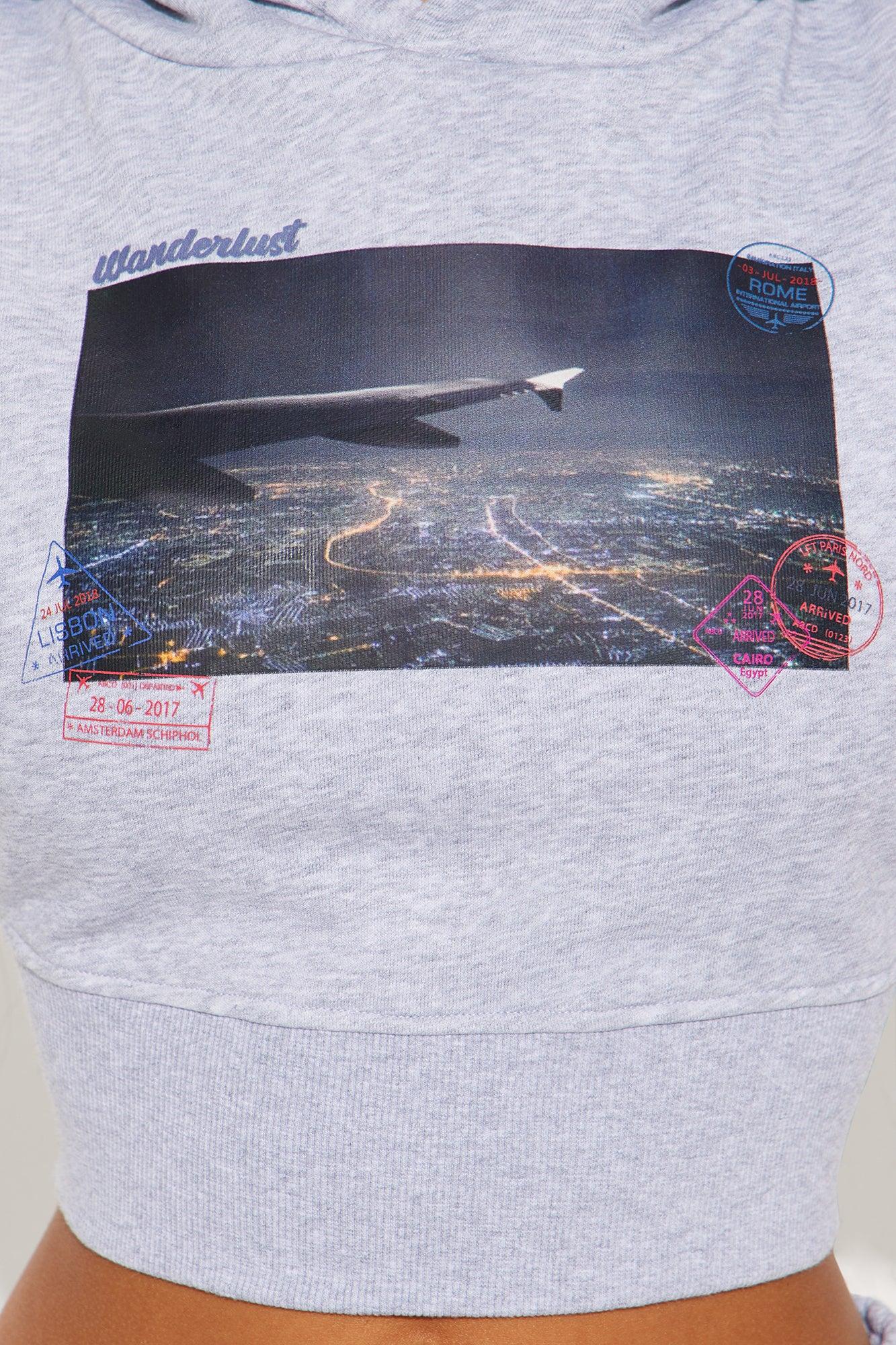 Airport Fit French Terry Pant Set - Heather Grey Product Image