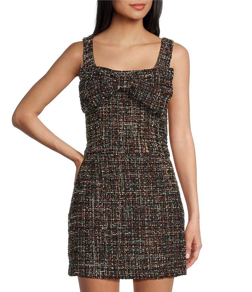 Evolutionary Sleeveless Printed Bow Coordinating Boucle Top Product Image