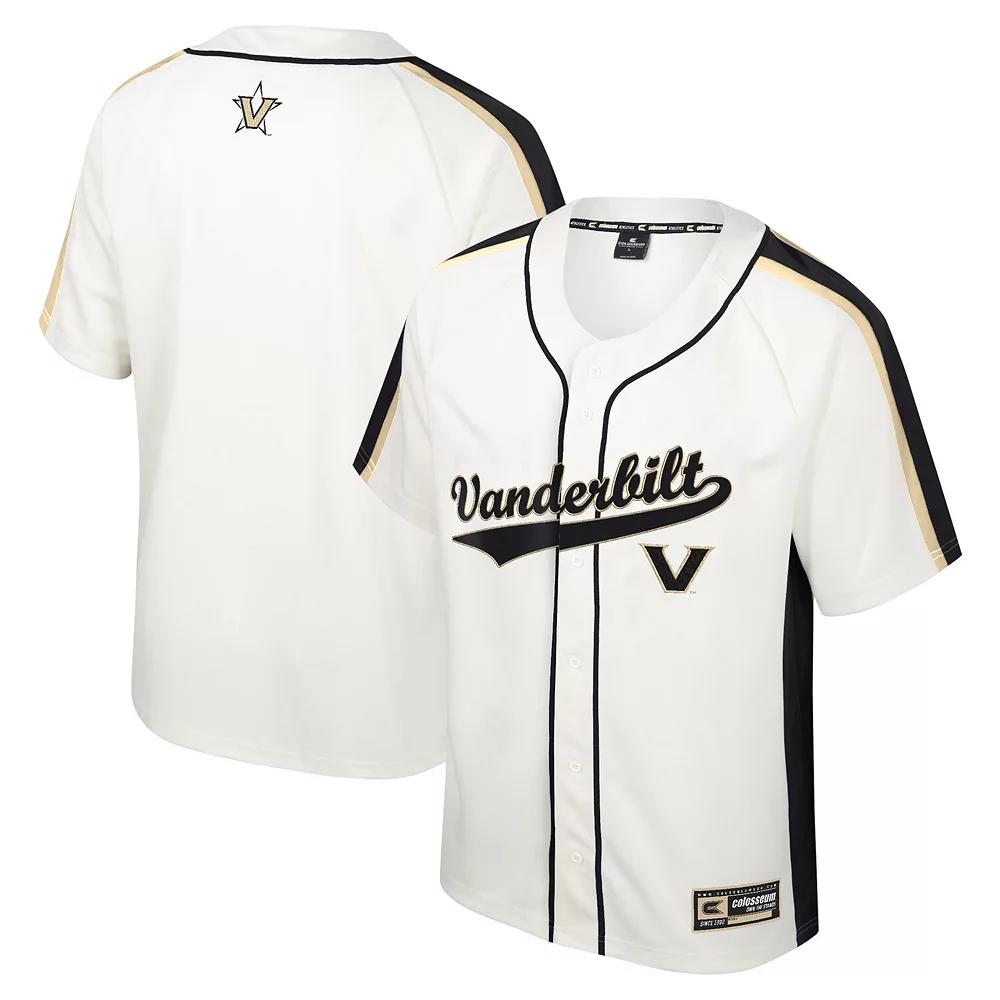 Men's Colosseum Cream Vanderbilt Commodores Ruth Button-Up Baseball Jersey,  Product Image