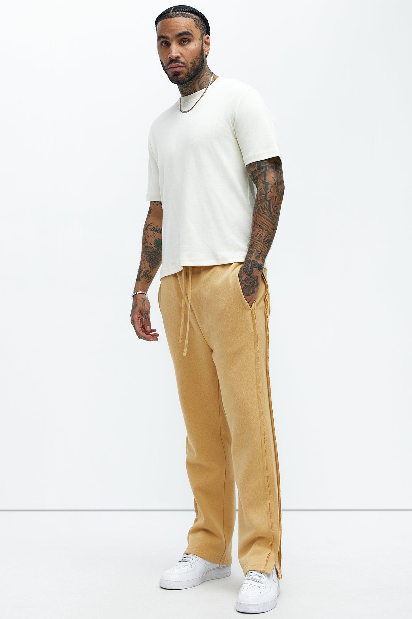 Tyson Douglas Frayed Sweatpants - Camel Product Image