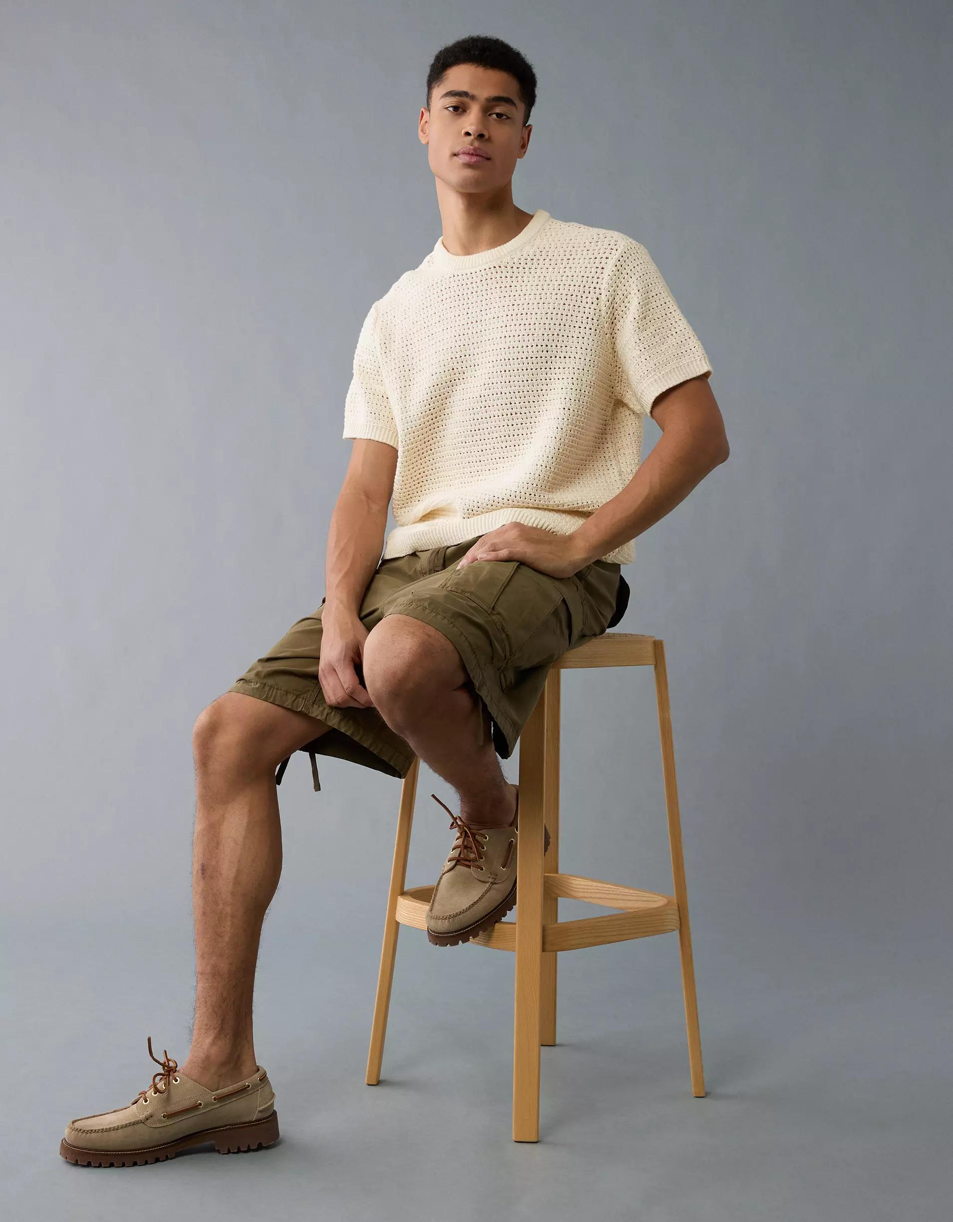 AE Open Knit Sweater T-Shirt Product Image