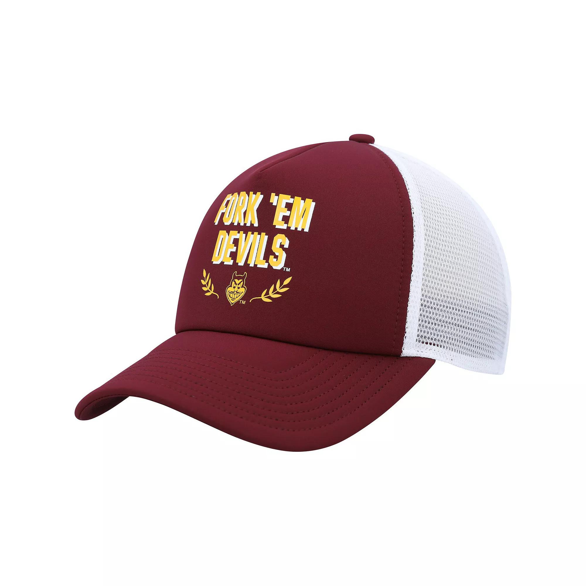 Men's adidas Maroon Arizona State Sun Devils Phrase Foam Front Trucker Adjustable Hat, Red Product Image