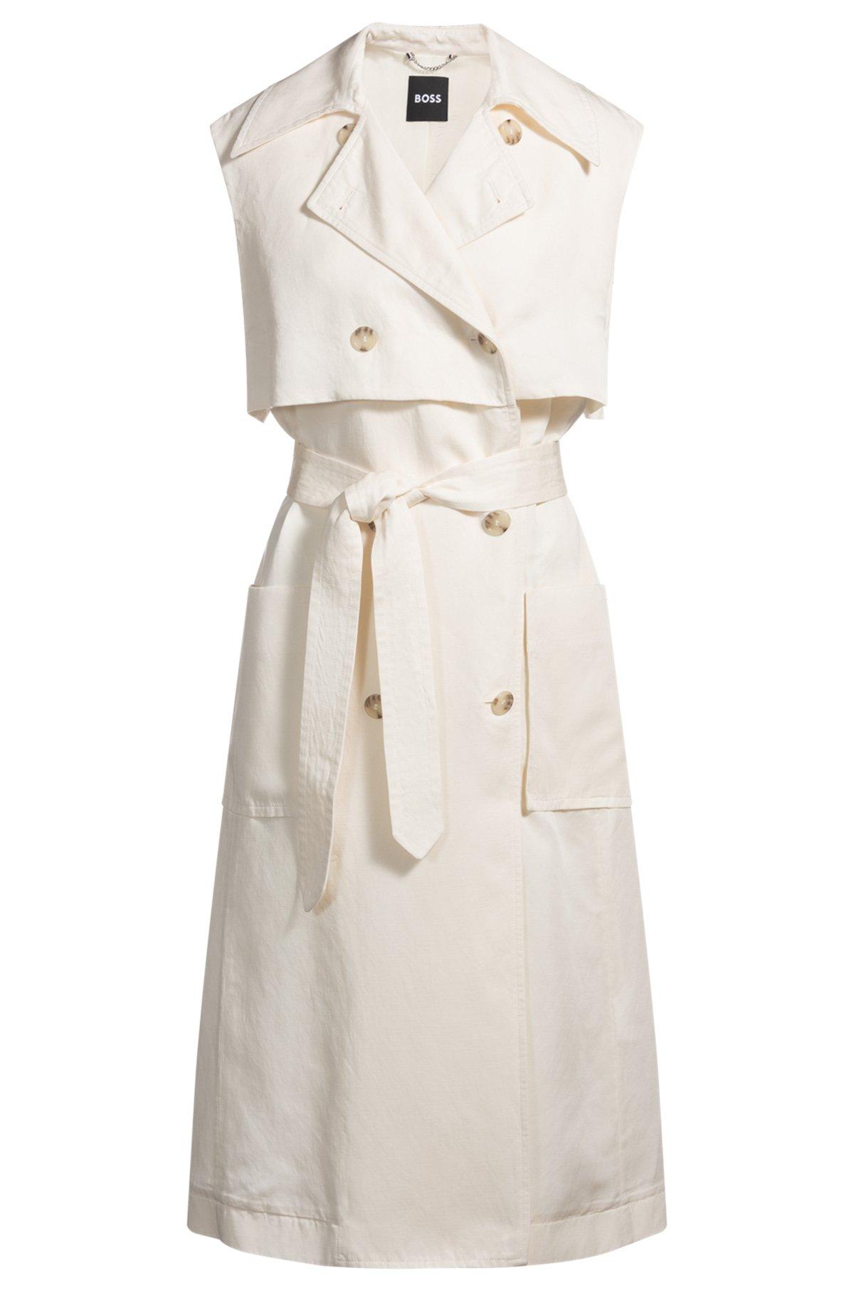 Sleeveless trench dress with double-breasted closure Product Image