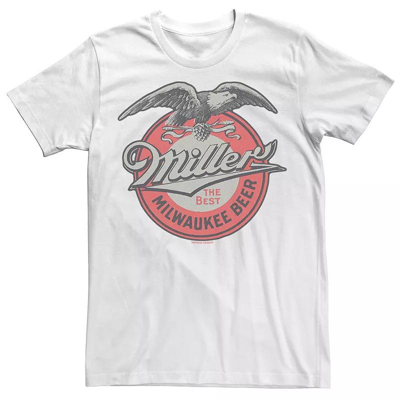 Big & Tall Miller Coors Milwaukee Beer Retro Label Logo Tee, Men's, Size: XXL Tall, White Product Image