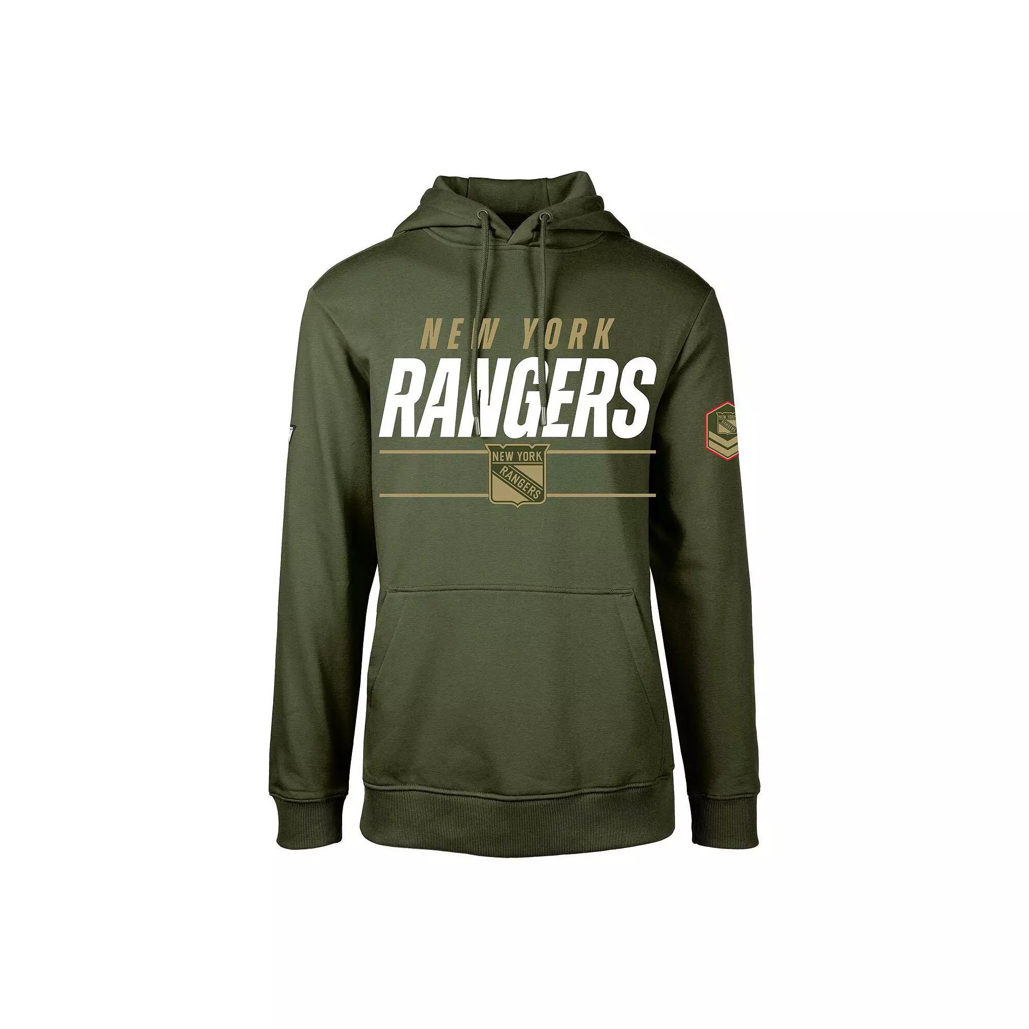 Men's Levelwear Olive New York Rangers Podium Fleece Pullover Hoodie,  Product Image