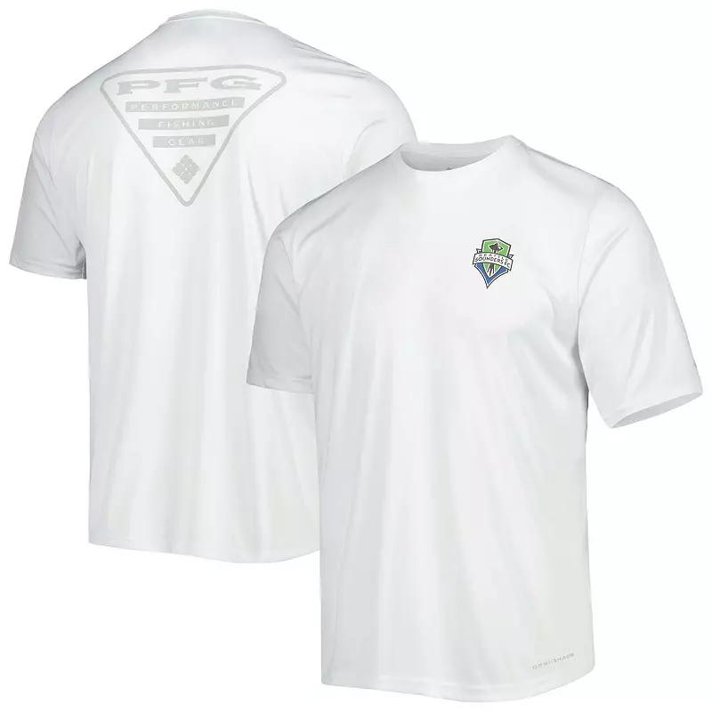 Men's Columbia Olympic White Seattle Sounders FC Terminal Tackle Omni-Shade T-Shirt,  Product Image