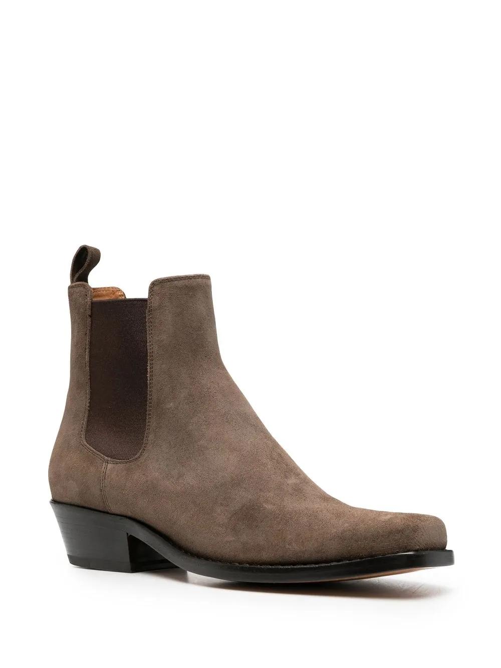 square-toe suede boots Product Image