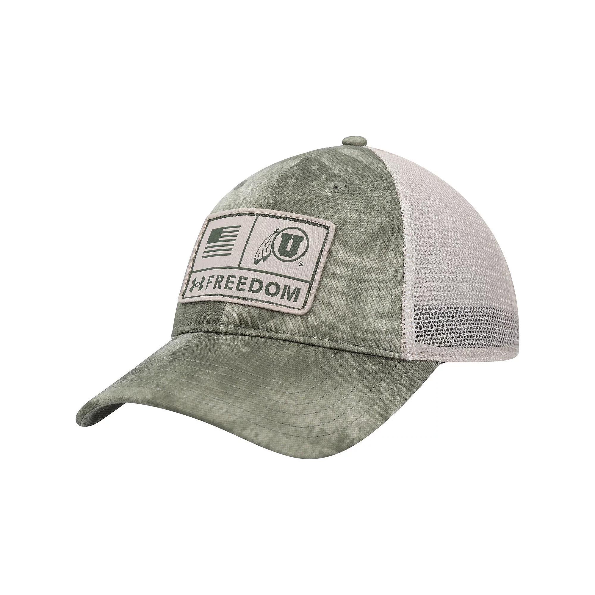 Men's Under Armour Camo Utah Utes Sideline Blitzing Trucker Adjustable Hat, Ute Green Product Image