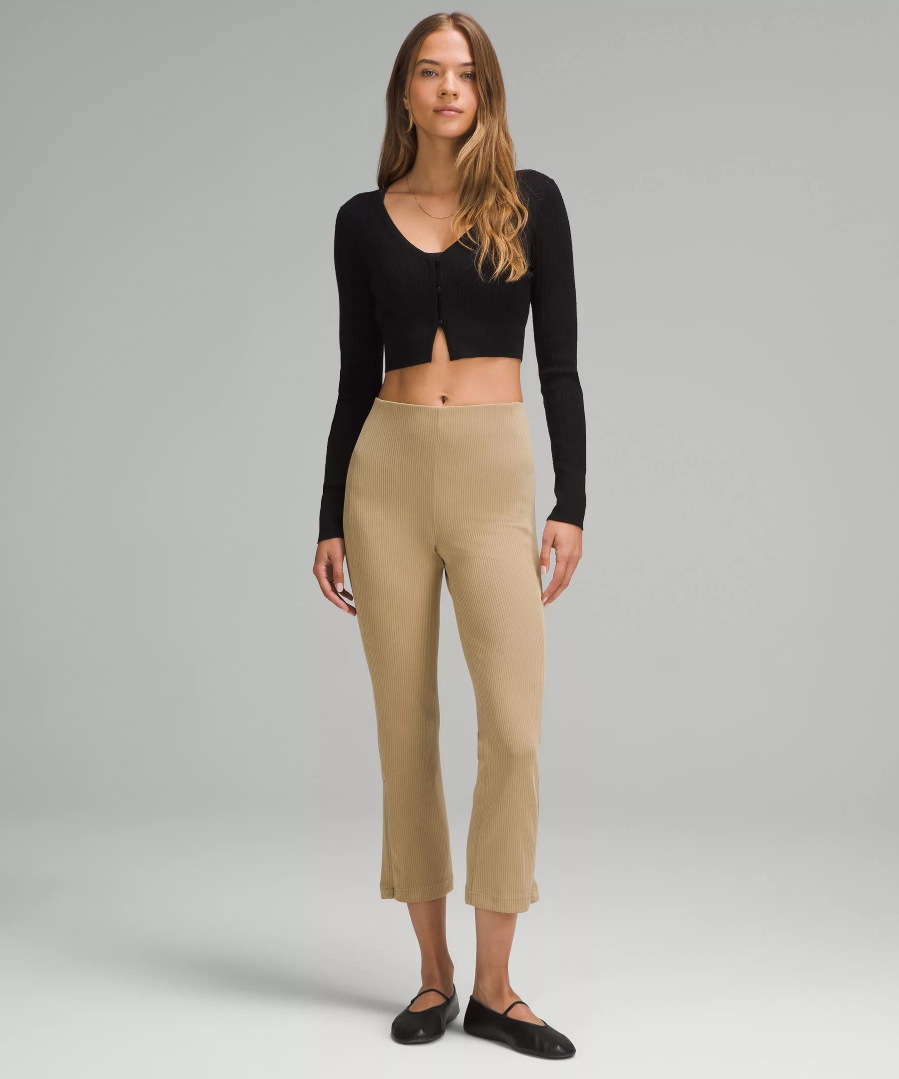 Ribbed Softstreme Zip-Leg High-Rise Cropped Pant 25" Product Image