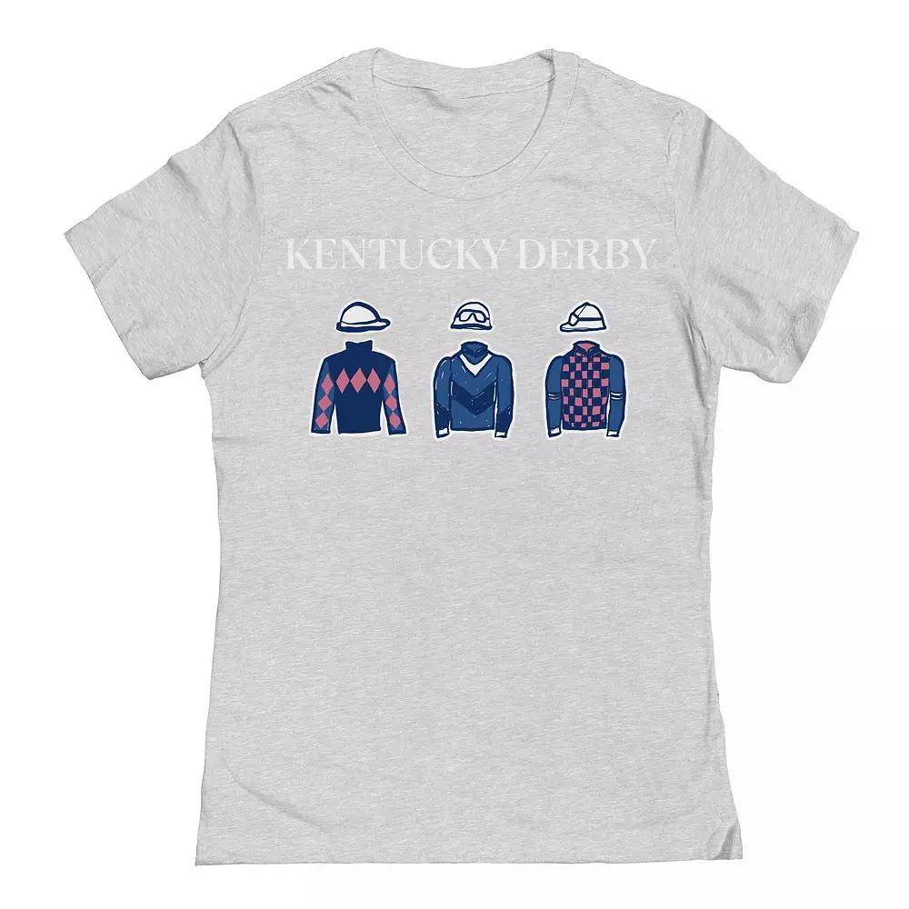 Juniors' Rider Clothes Pattern Heather Gray Kentucky Derby Graphic T-Shirt, Women's,  Product Image