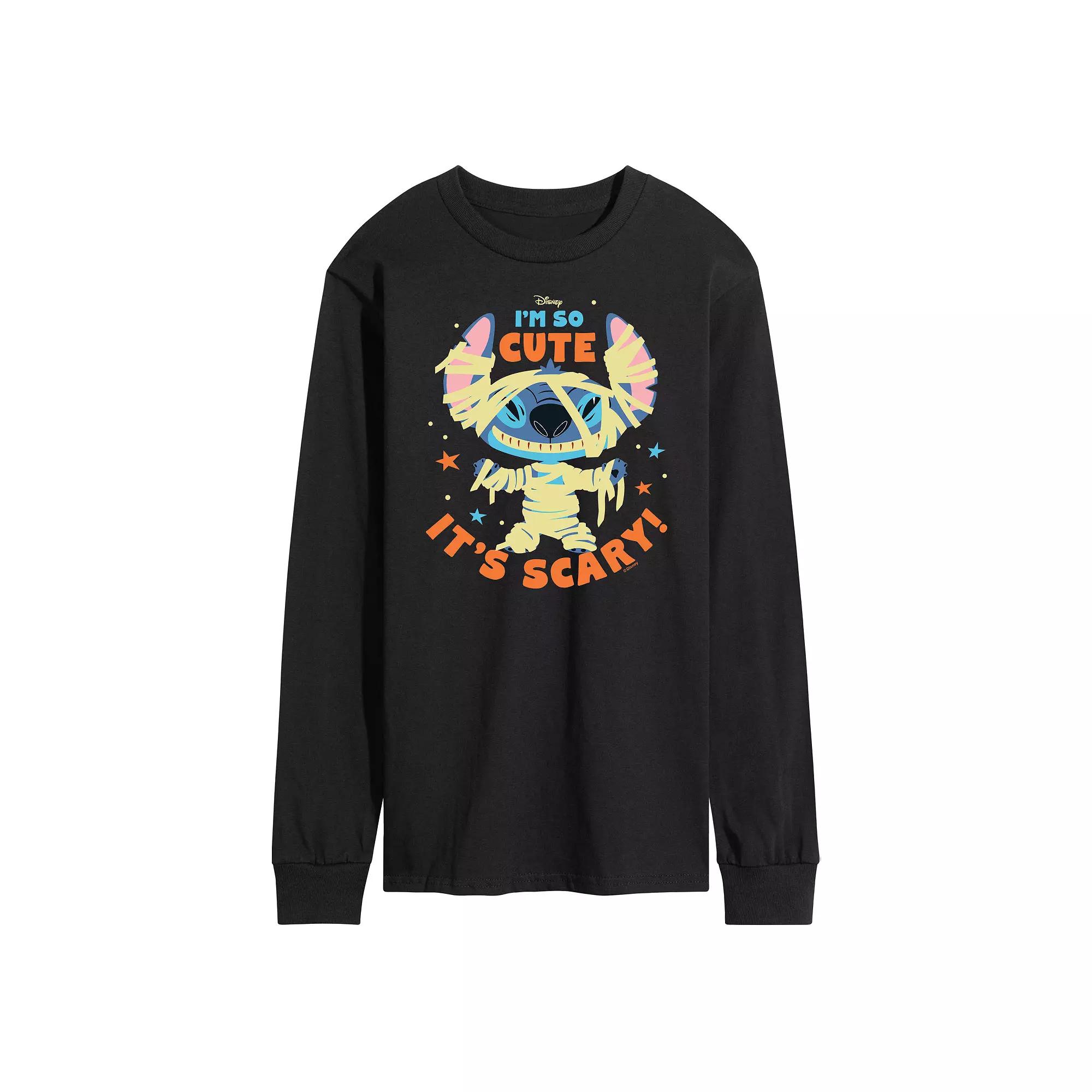 Disney's Lilo & Stitch Men's So Cute Its Scary Long Sleeve Tee,  Product Image
