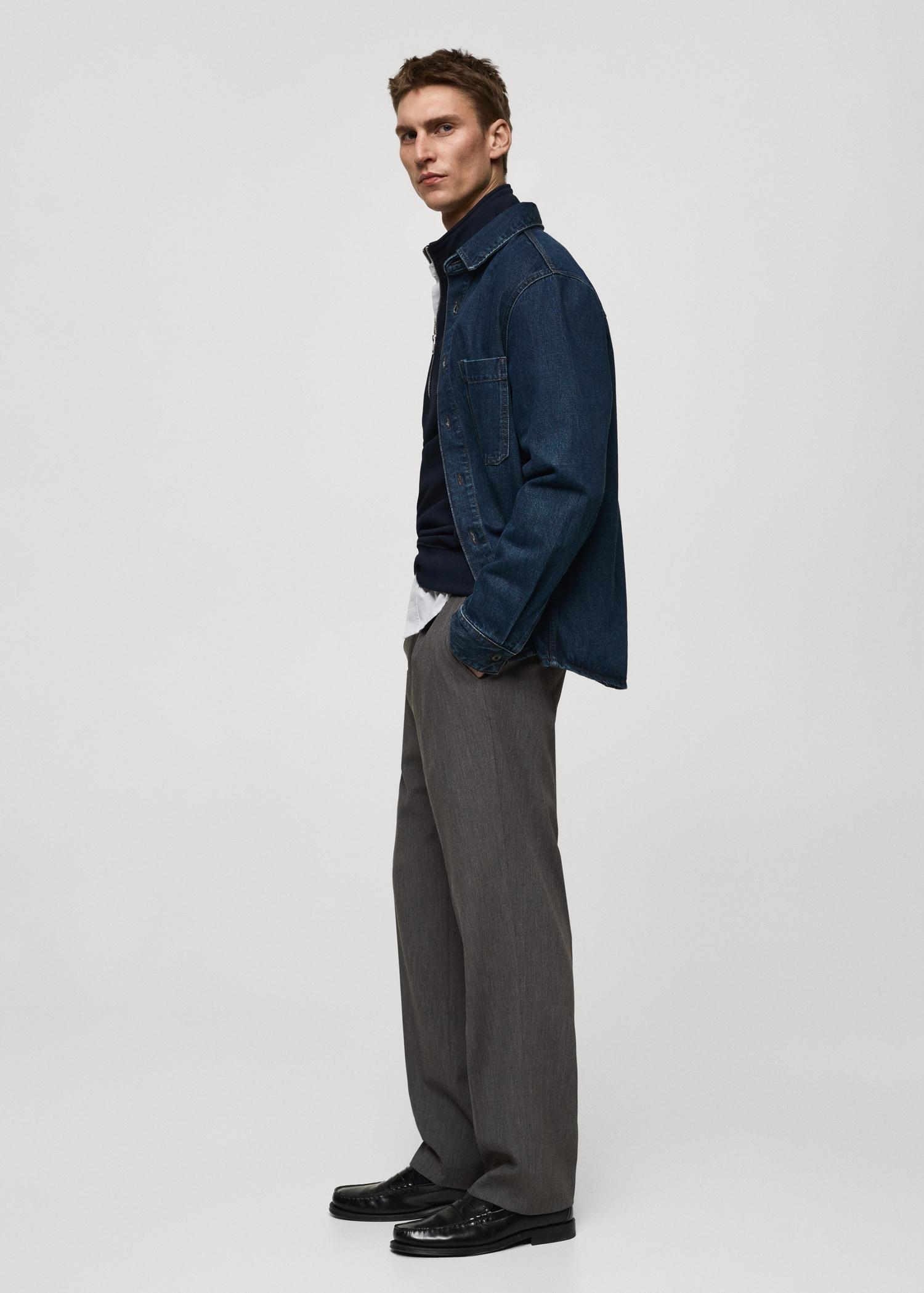 Straight-fit pleated pants - Men | MANGO USA Product Image