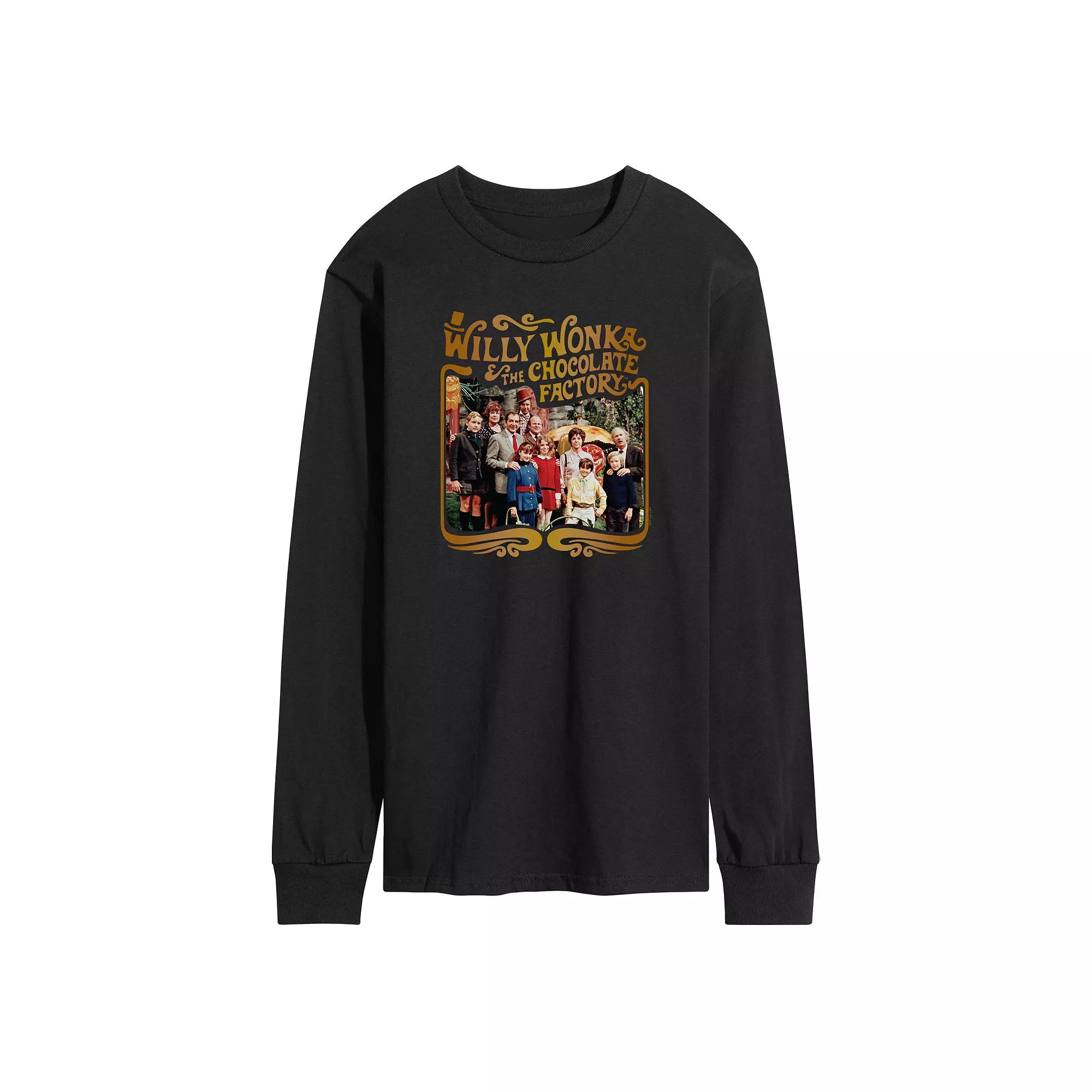 Men's Willy Wonka Cast Photo Long Sleeve Graphic Tee,  Product Image