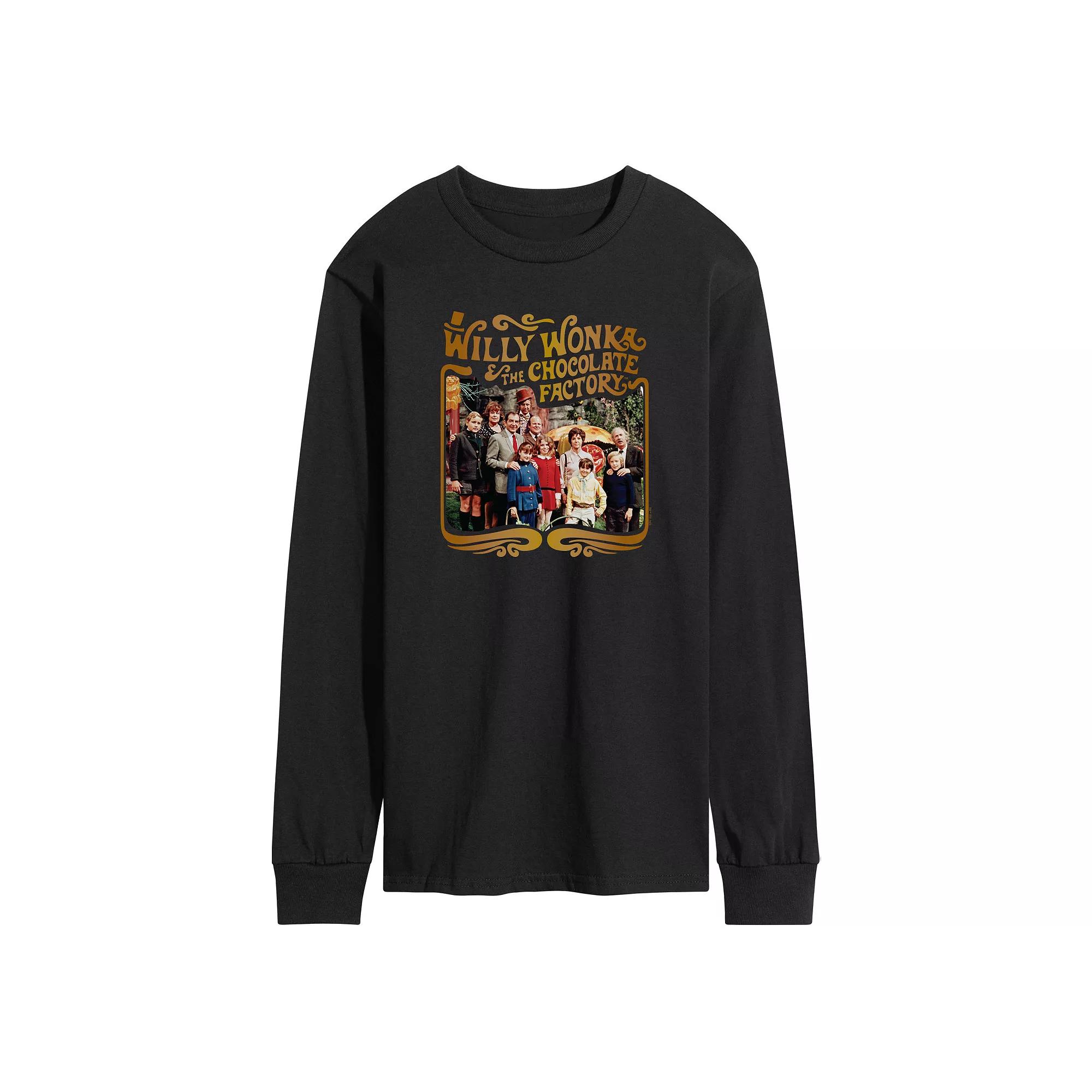 Men's Willy Wonka Cast Photo Long Sleeve Graphic Tee,  Product Image
