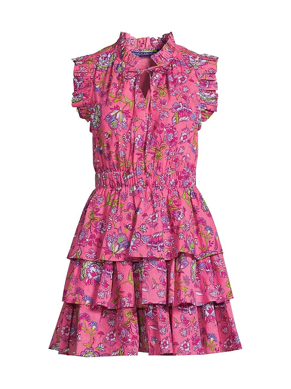 Womens Bimba Floral Cotton Ruffled A-Line Minidress Product Image