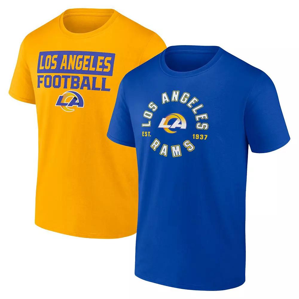 Men's Fanatics Los Angeles Rams Serve T-Shirt Combo Pack, Size: XL, Blue Product Image