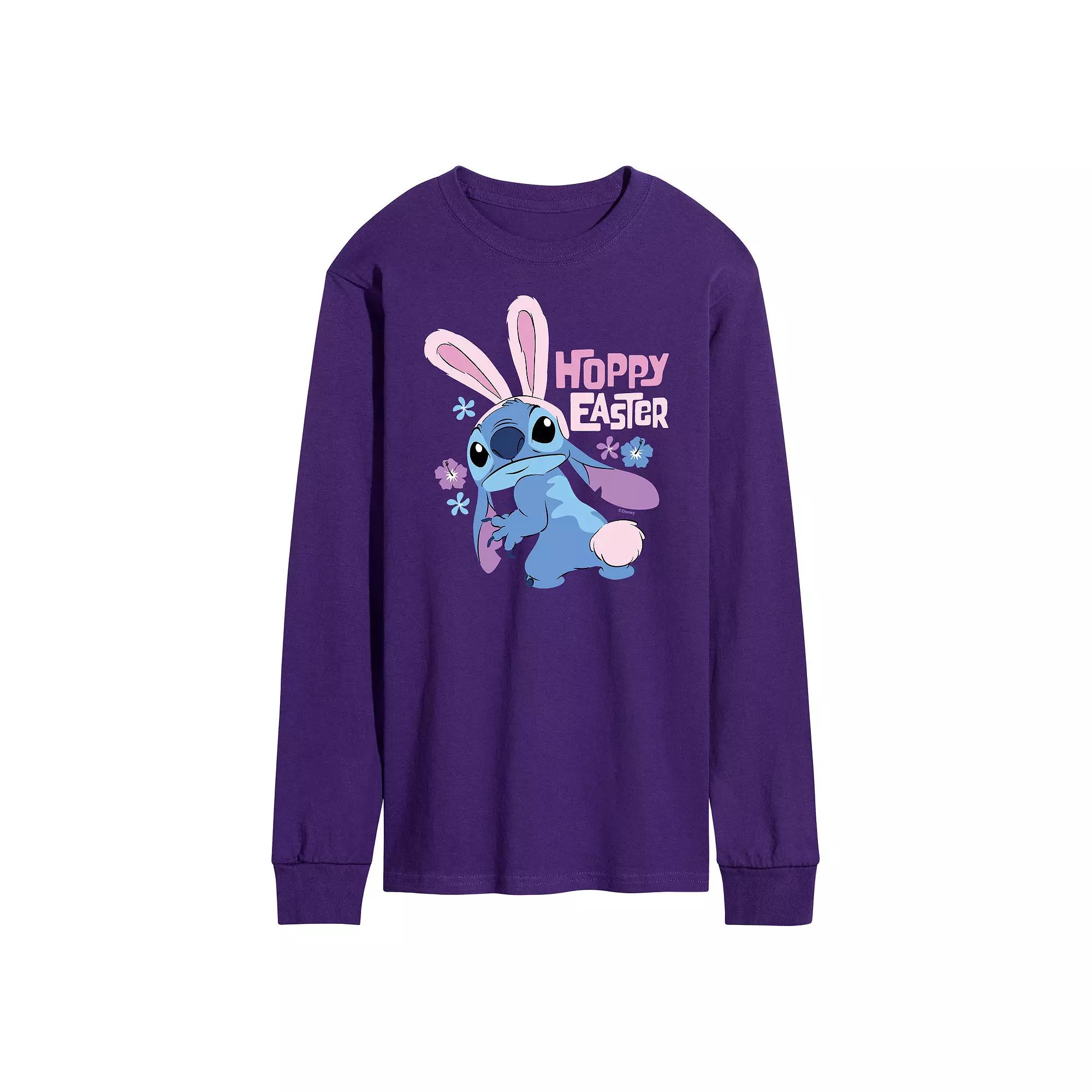 Disney's Lilo & Stitch Men's Hoppy Easter Long Sleeve Graphic Tee,  Product Image