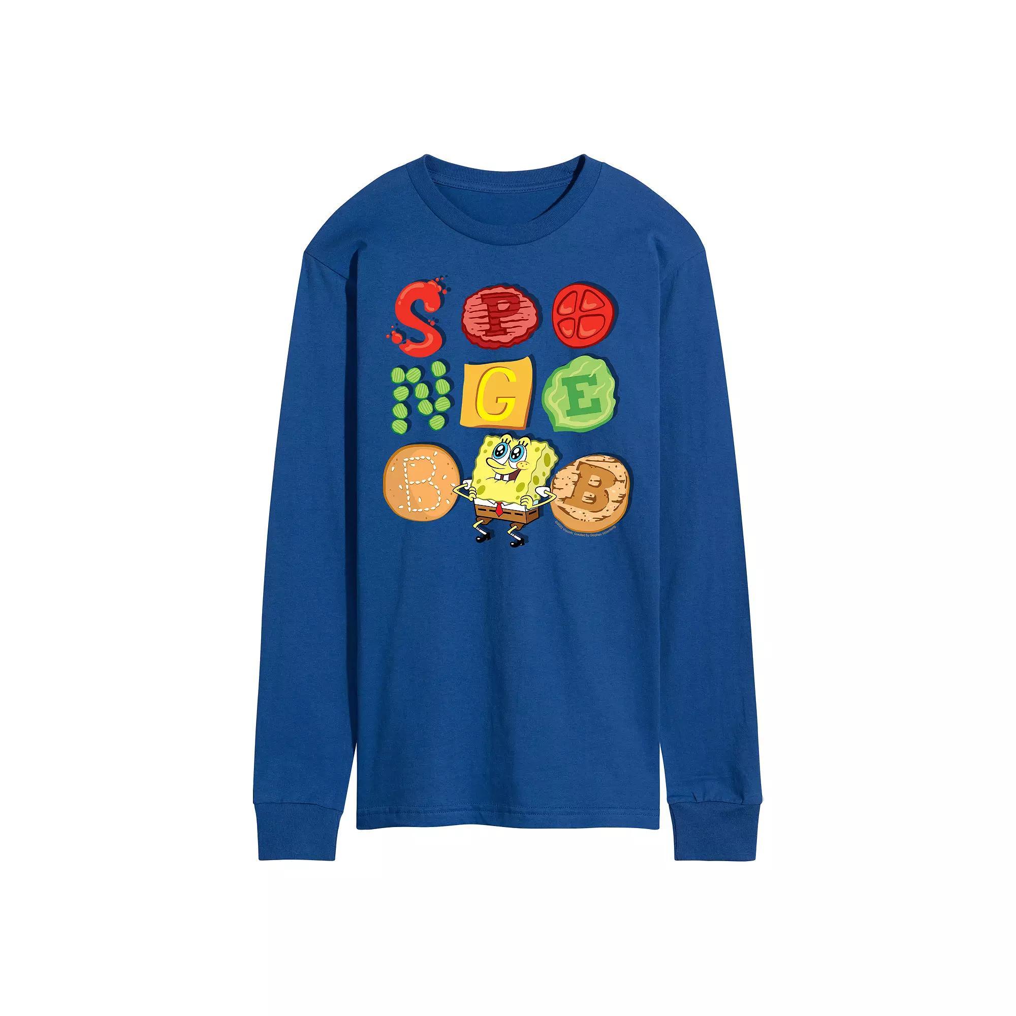 Men's SpongeBob Squarepants Patty Long Sleeve Graphic Tee,  Product Image