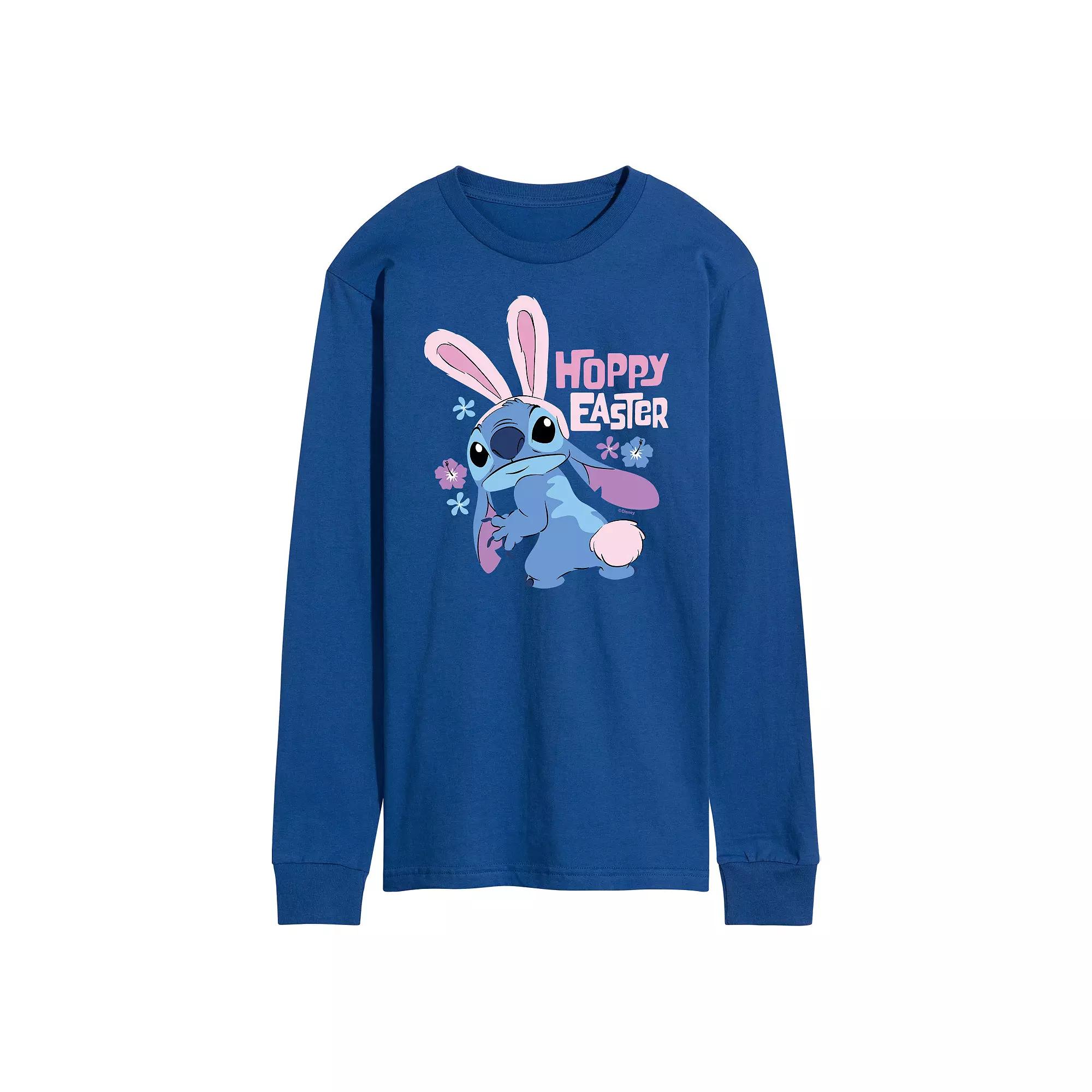Disney's Lilo & Stitch Men's Hoppy Easter Long Sleeve Graphic Tee,  Product Image