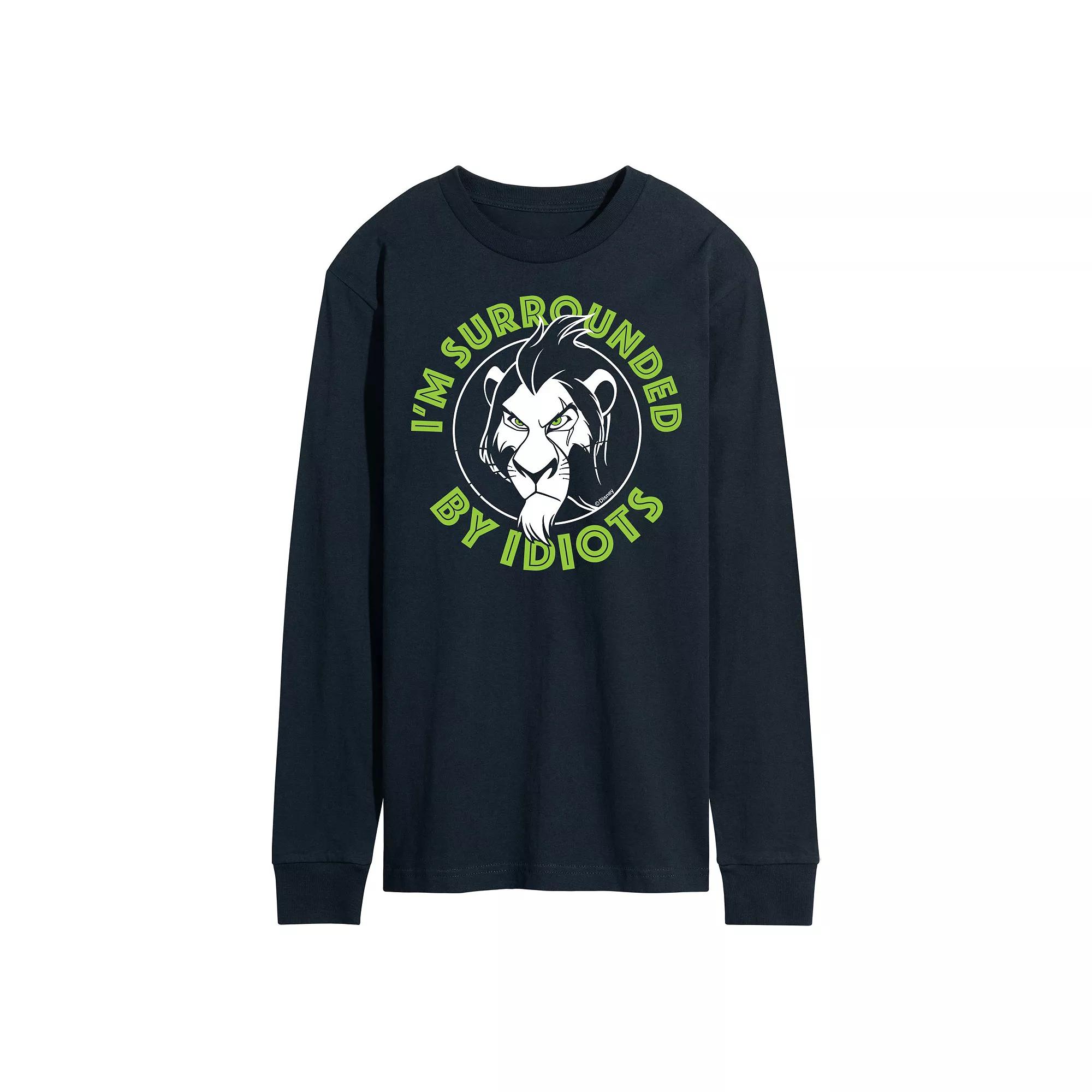Disney's The Lion King Scar Men's Surrounded By Idiots Long Sleeve Graphic Tee,  Product Image