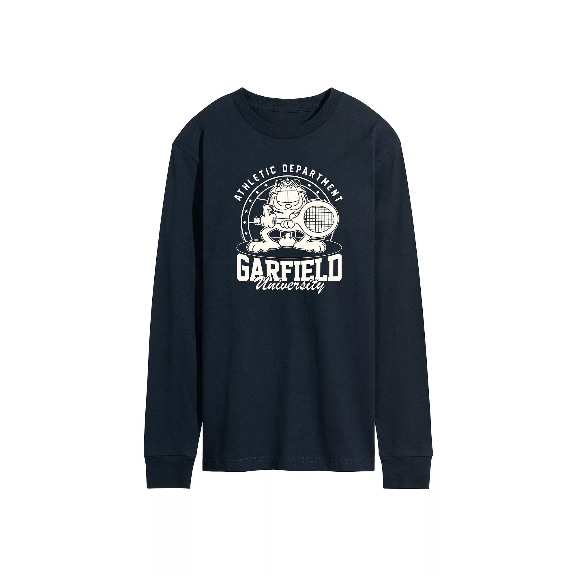 Men's Garfield Tennis Long Sleeve Graphic Tee,  Product Image