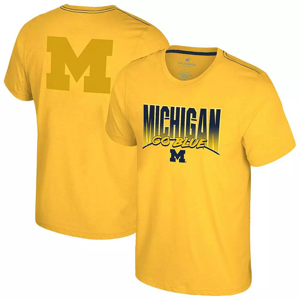 Men's Colosseum Maize Michigan Wolverines Dual Logo T-Shirt, Size: Large, Gold Product Image