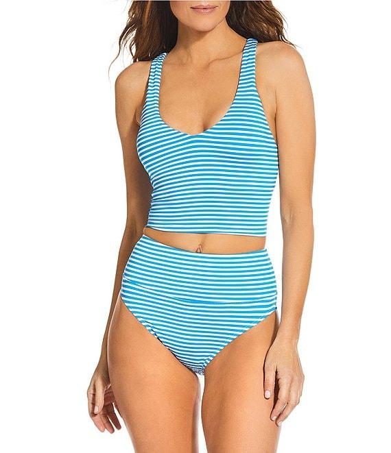 Next by Athena Coronado Stripe Harmony Rib Texture High Waist Swim Bottom Product Image