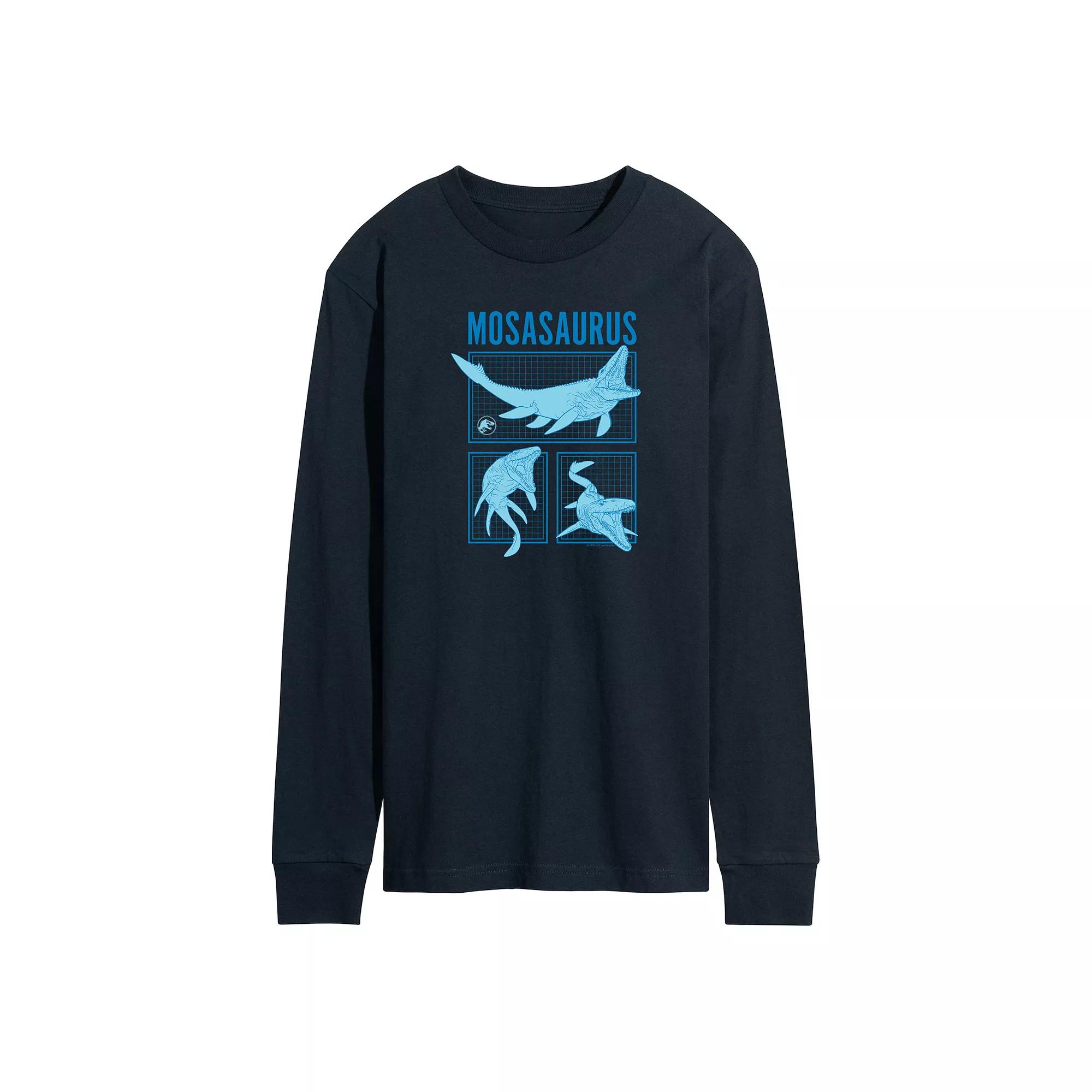 Men's Jurassic World Mosasaurus Grid Long Sleeve,  Product Image